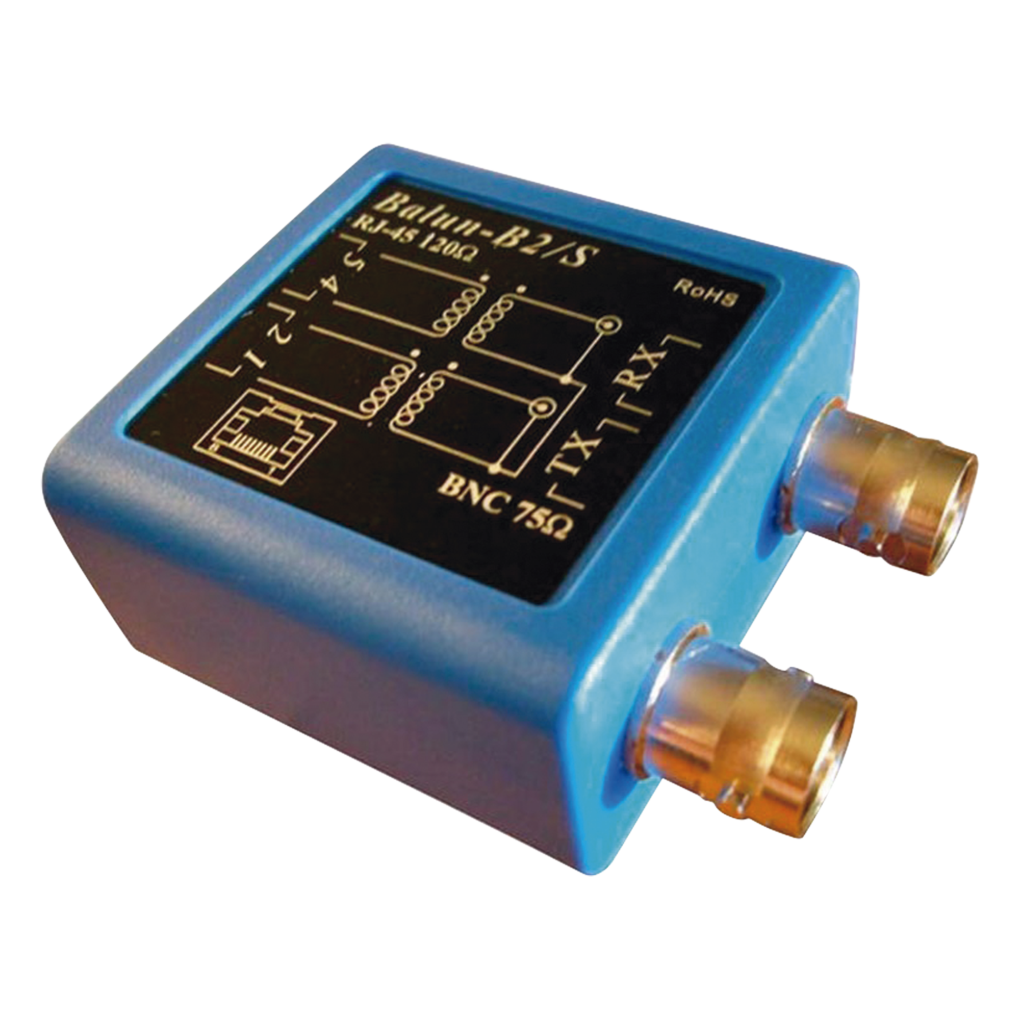 Balun E1 / Adaptador BNC 75Ω a RJ45 120Ω / 2048 kbps / ITU G.703 / Sin alimentación — EPCOM · SKU BALUN-E1
