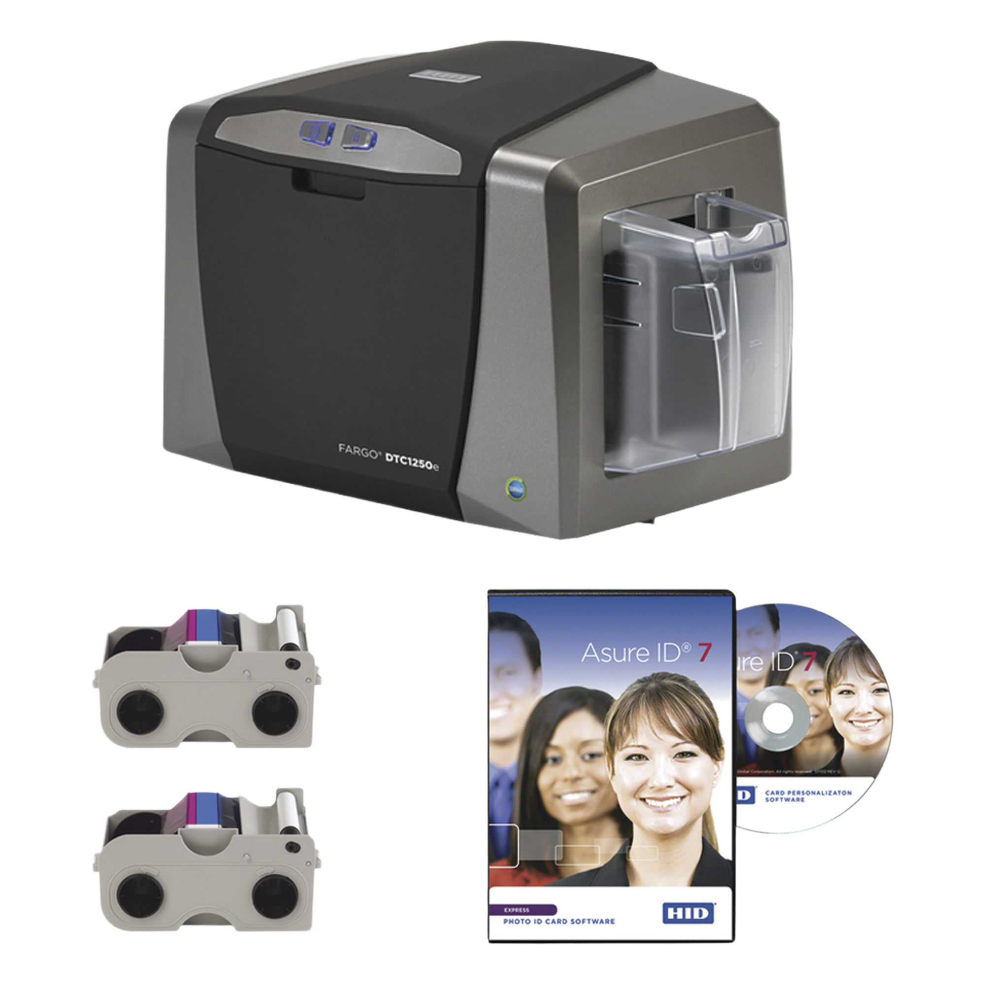 Impresora de Tarjetas PVC / Sublimación y Resina Térmica / 300 dpi / Una Cara / USB / Bandeja 100/30 Tarjetas — HID · SKU 50610