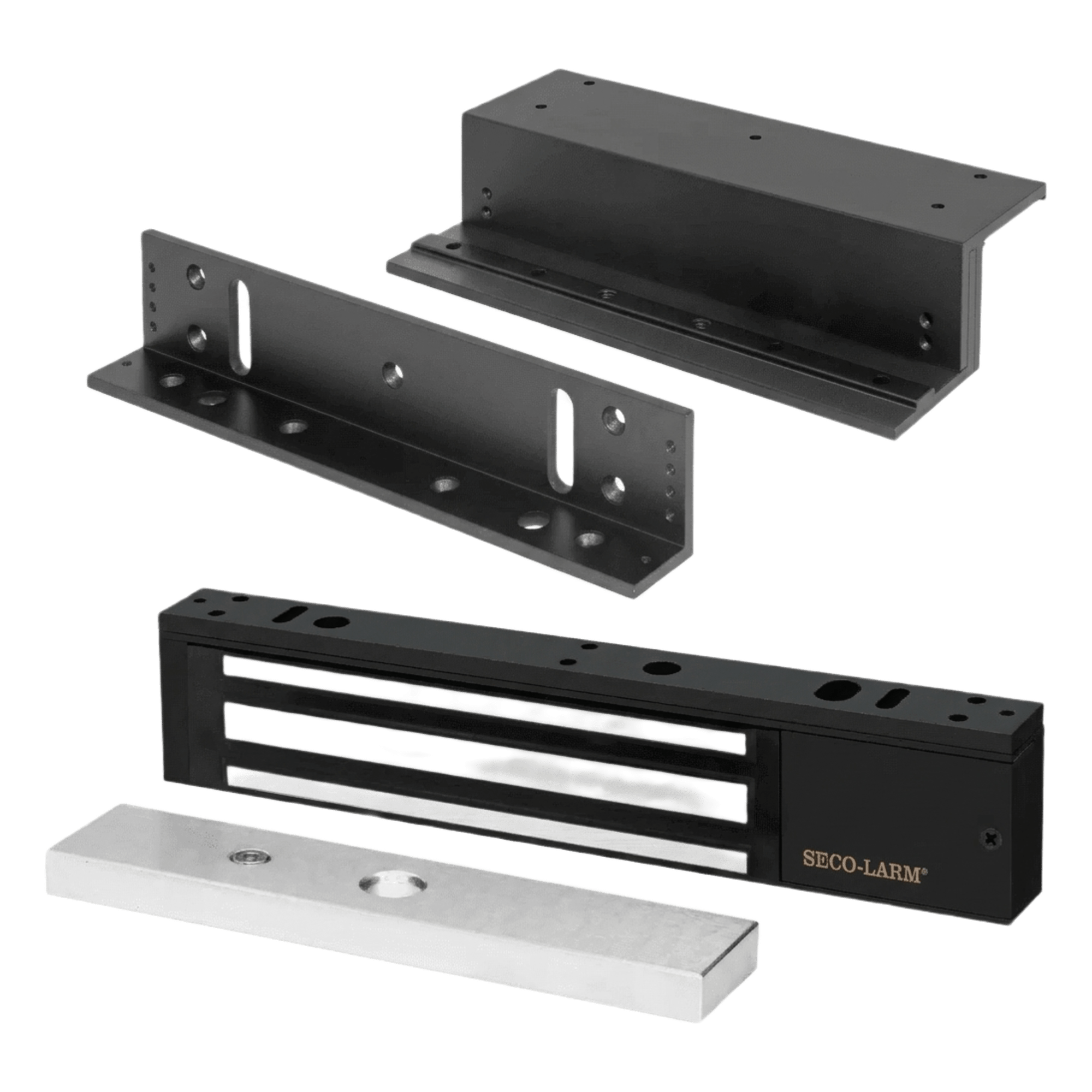 Kit de Control de Acceso / Chapa Magnética 600 lbs (272 kg) / Montaje Z y L / Aluminio Anodizado / LED Bicolor / UL / Interior — ENFORCER SECOLARM · SKU E941SB600PQ/KITZ