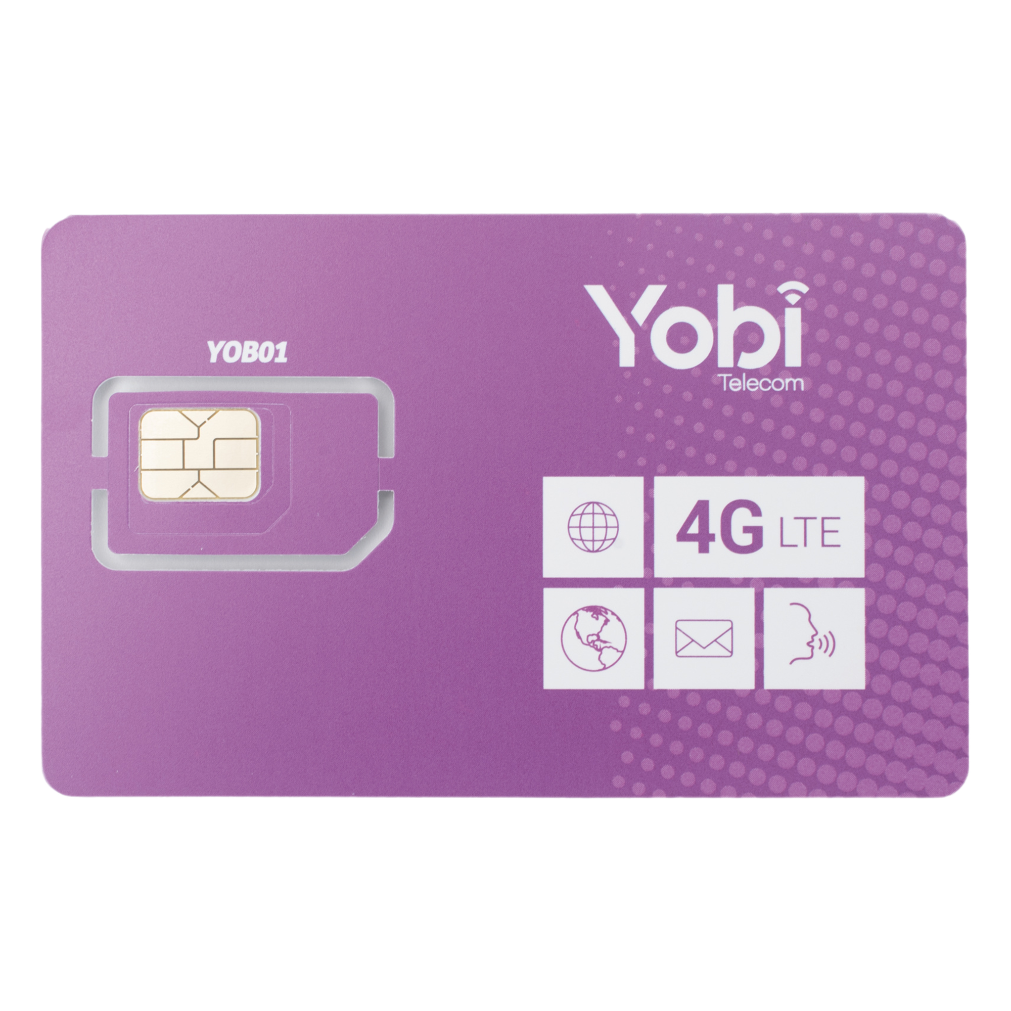 SIM de Datos / 3.5 GB Mensual / 12 Meses / 2G 3G 4G / Roaming EE.UU. y Canadá / Activación Automática — YOBI · SKU SIM3GBYOBI