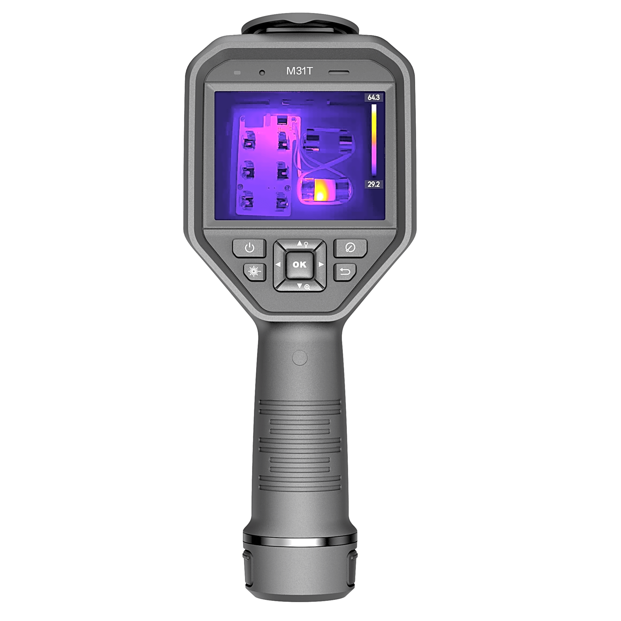 M31T - Cámara Termográfica Portátil Dual / Super IR 768 x 576 / Lente Óptico (8 Megapixel) / WiFi / IP54 / Ranura MicroSD hasta 64 Gb  / Hasta 4 Horas de Funcionamiento Continuo