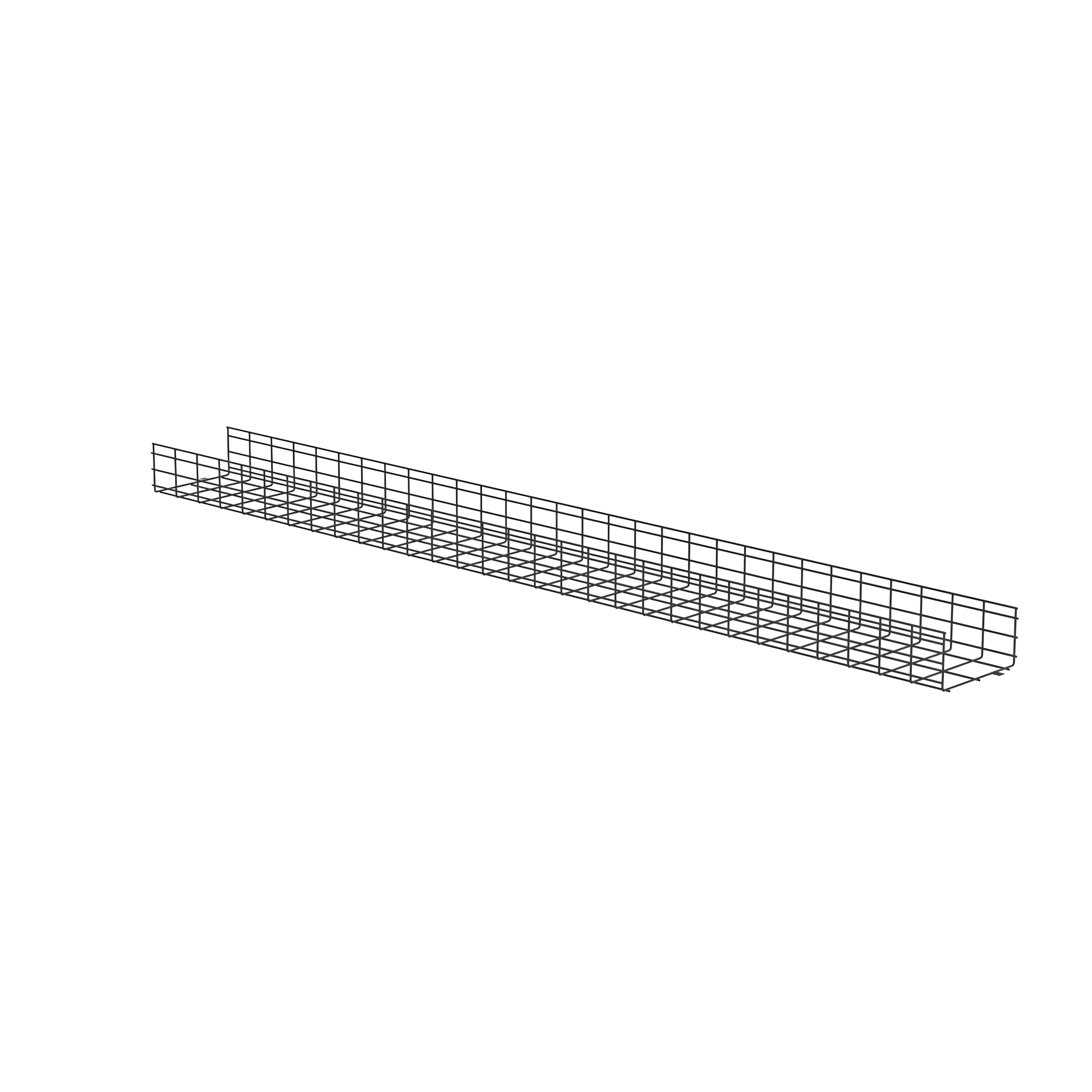 Charola Wire Basket / 12 in (305 mm) Ancho / 6 in (152 mm) Alto / 10 ft (3 m) Largo / 626 Cables Cat6 / Negro — PANDUIT · SKU PWB6X12BL