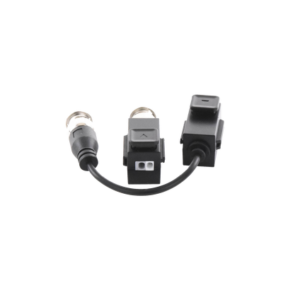 Kit de Transceptor (Balluns) TURBOHD con Boton Push / Hasta 8 MP (4K) / 100% Cobre / Soporta HD-TVI / AHD / CVI / CVBS / Audio por Coaxitron / Datos para Menu de Configurar de Cámaras 