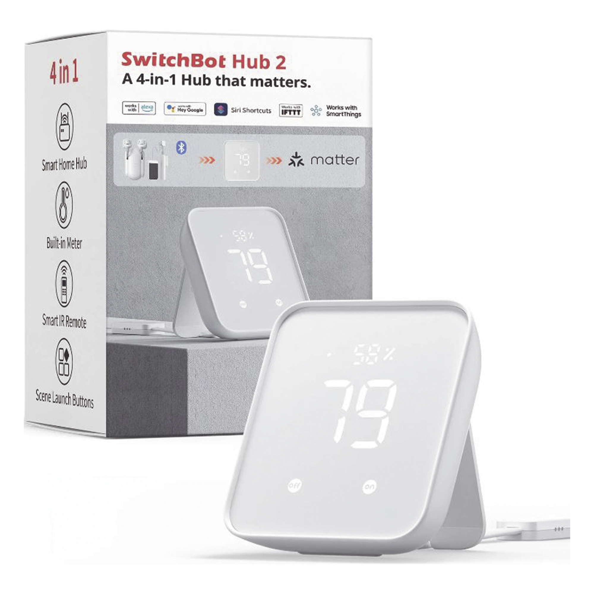 Controlador Hub IoT / IR Universal / Wi-Fi y Bluetooth / Alcance 120 m (393.7 ft) / Sensor Temp/Humedad / Matter Ready