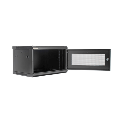 Gabinetes PRECISION, Con Puerta Perforada, de 19in, 6UR, 450mm de Profundidad, Color Negro