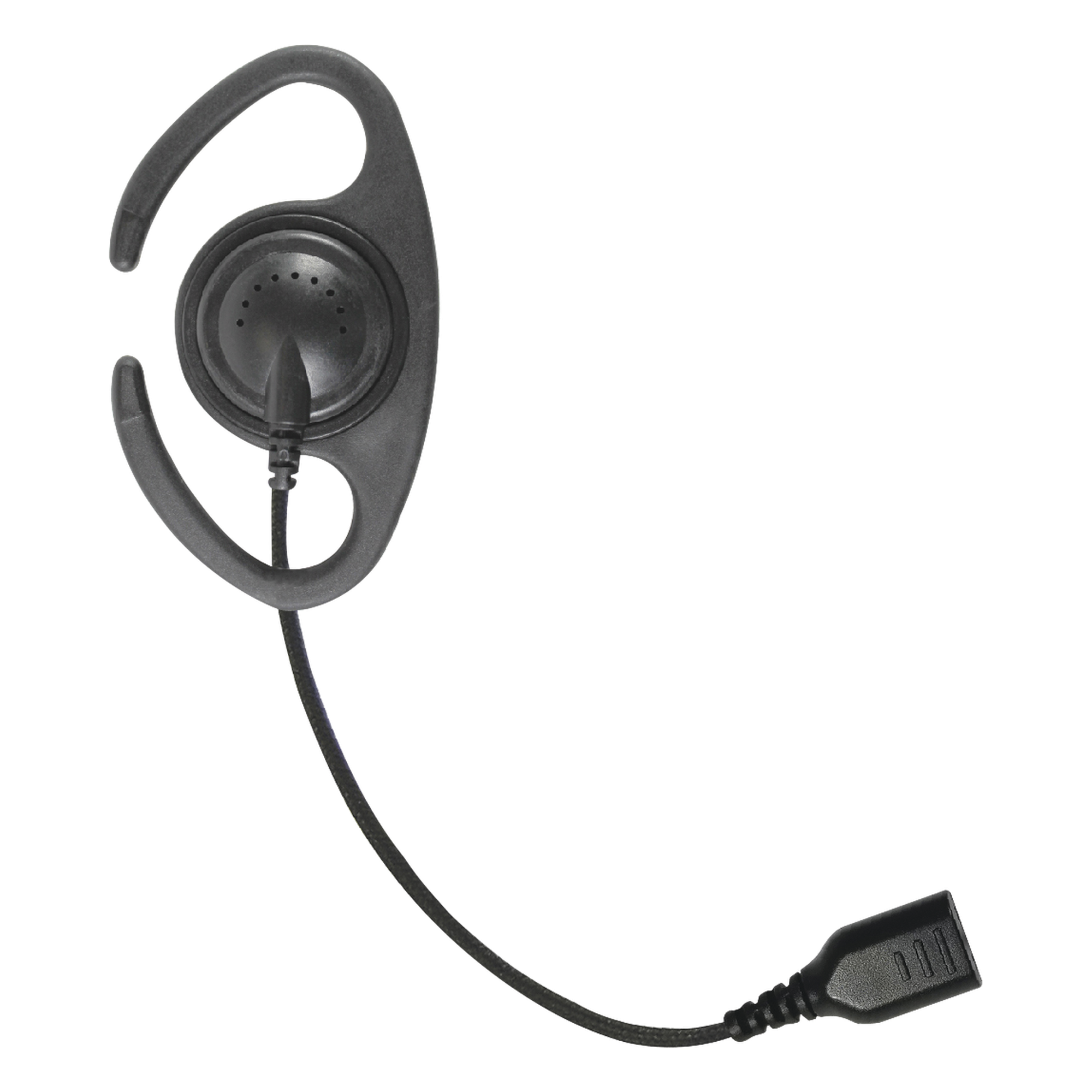 Auriculares de Gancho en C / Cable de Fibra Trenzada / Altavoz Giratorio / Conector SNAP / Compatible con Micrófono de Solapa 1 o 2 Hilos — PRYME · SKU SNP-CR