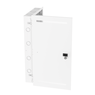 Gabinete de Montaje en Pared / Acero Calibre 18 / Capacidad 16 kg (35 lb) / Puerta Reversible con Cerradura / Ventilación Integrada / 28 in de Altura