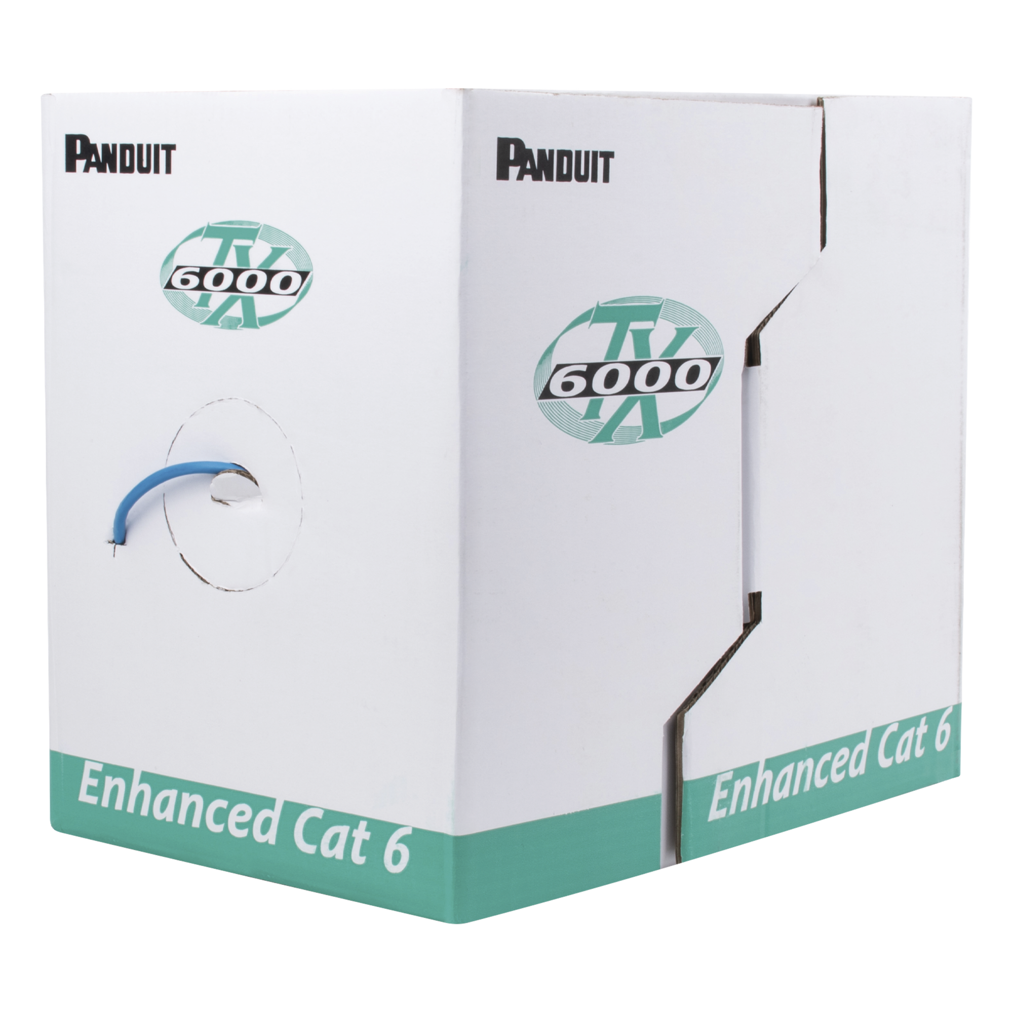 Cable UTP / Categoría 6 Mejorado / 305 m (1000 ft) / 23 AWG / PVC CM / 4 Pares / 250 MHz / PoE+ — PANDUIT · SKU PUC6004BU-ME