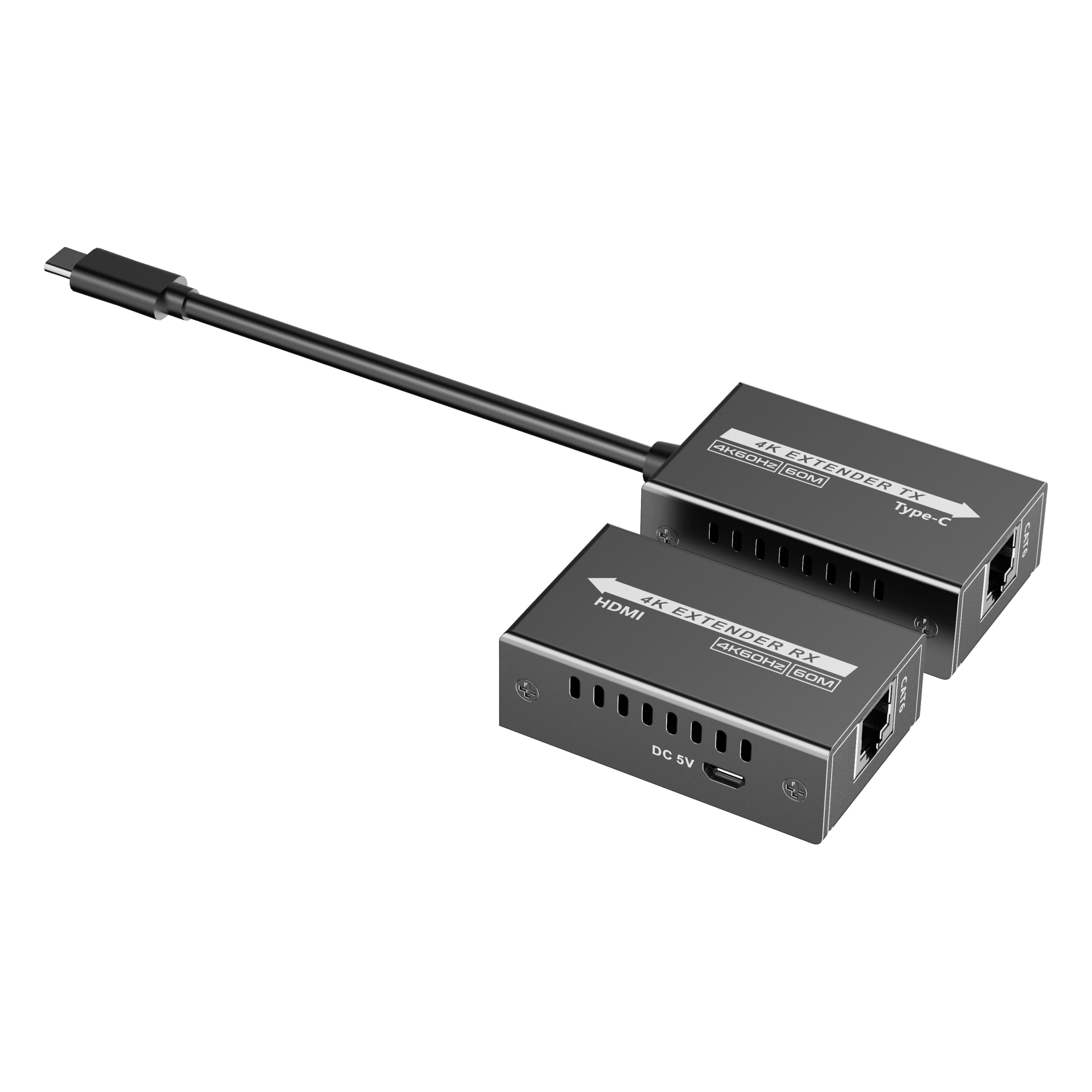 Extensor USB-C a HDMI / 4K 120 Hz / 18 Gbps / Alcance 60 m (196.9 ft) / HDR10 / HDCP 2.2 / Protección ESD ±8KV — EPCOM TITANIUM · SKU TT600TH