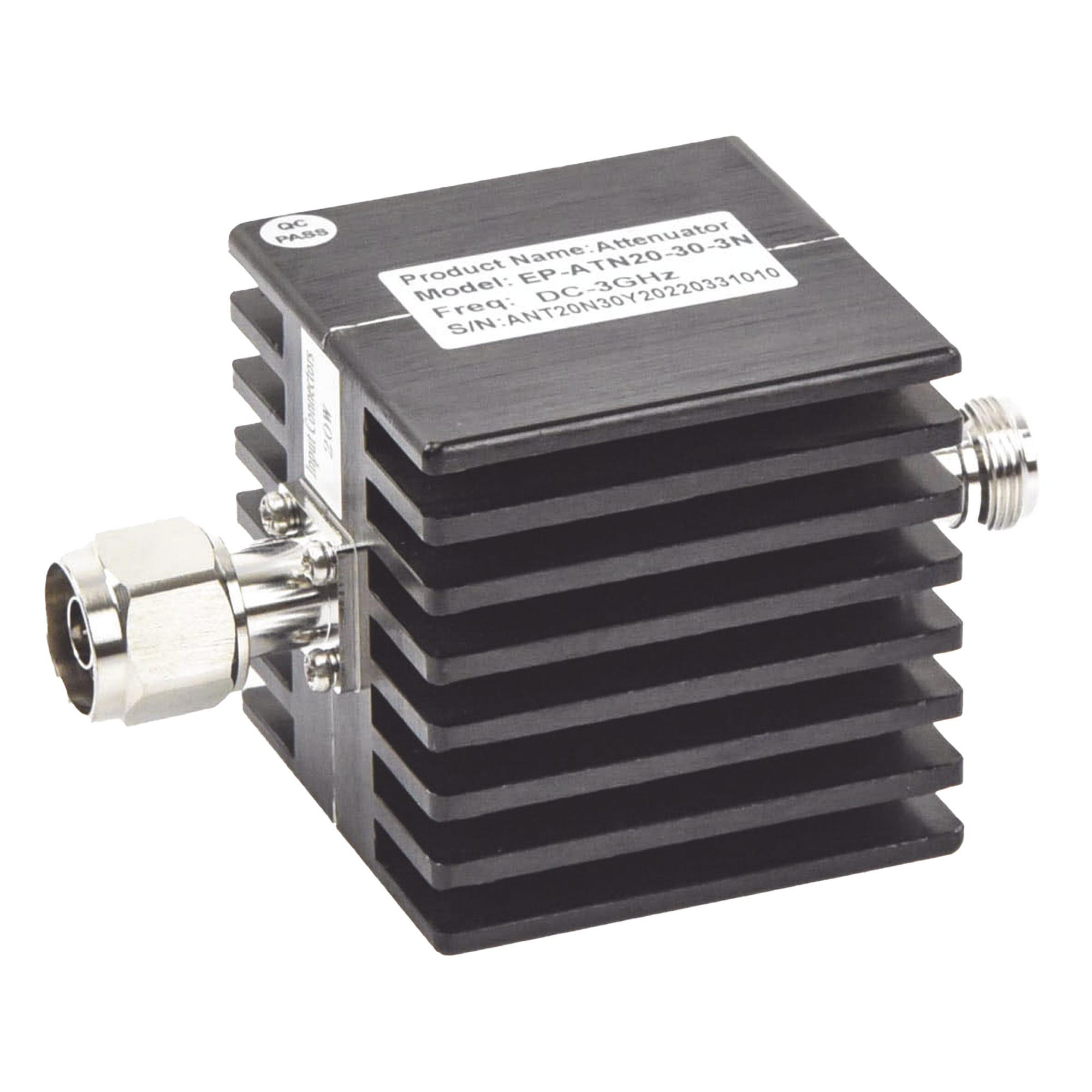 Atenuador en Línea de 30 dB / 20 Watt Máx. / CD-3 GHz / Interiores / N macho - N hembra.