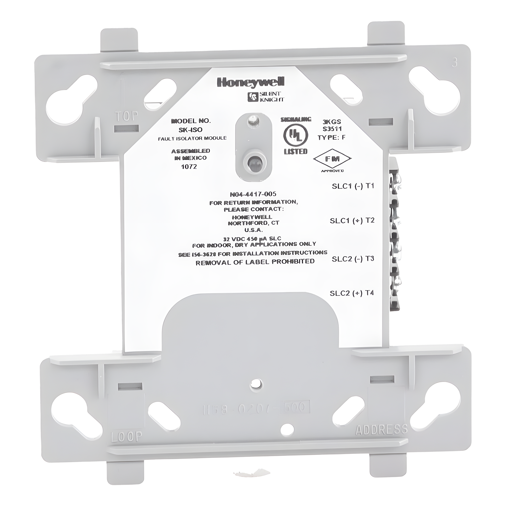 Módulo Aislador de Cortocircuito / Lazo SLC / Conexión 2 Hilos / LED Dual Verde/Rojo / Supervisado UL — SILENT KNIGHT BY HONEYWELL · SKU SKISO