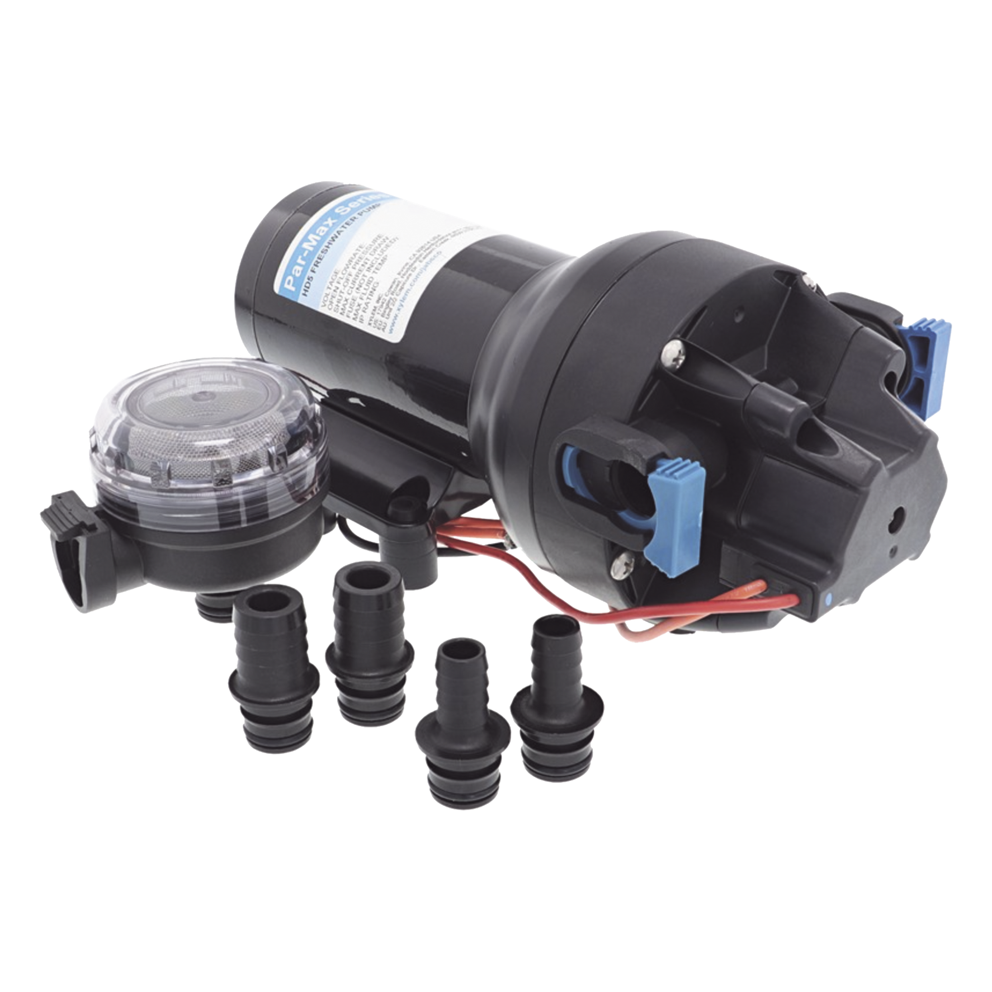 Bomba de Diafragma de Presión / 12 Vcd / 5 GPM (18.9 l/min) / 60 psi (4.8 bar) / Autocebante 2.4 m (7.9 ft) / IPX6 — JABSCO · SKU P501J-118S-3A