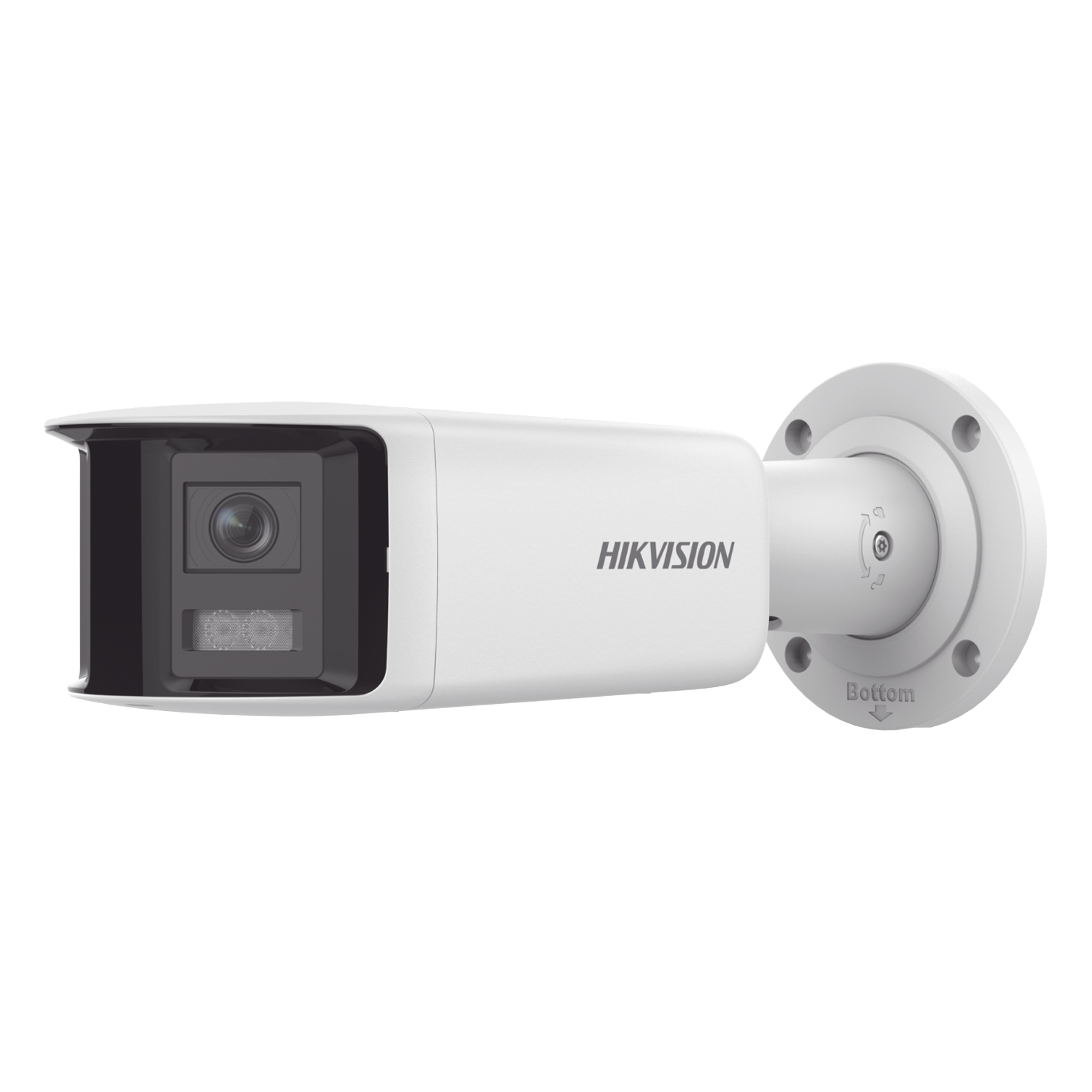Cámara Bala IP Panorámica / 4 Megapixel / Dual Lente 2.8 mm / 180° / Color 24/7 / Luz Blanca 40 m (131.2 ft) / WDR 130 dB / IP67 / PoE / AcuSense — HIKVISION · SKU DS-2CD2T47G2P-LSU/SL(C)