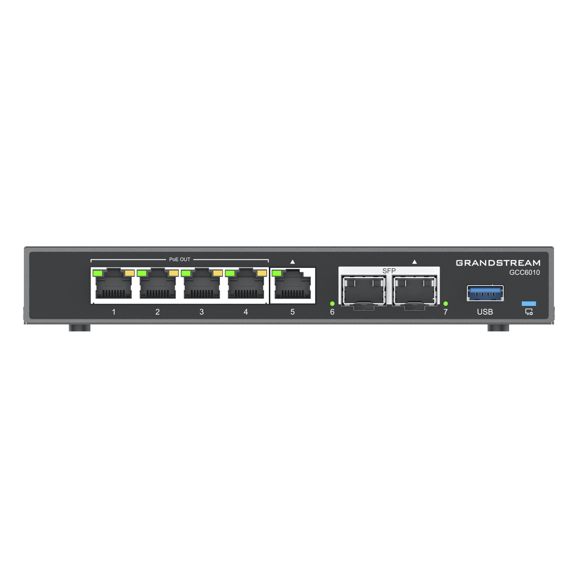 Router Firewall / IP PBX 24 Usuarios / Switch PoE 4 Puertos / SFP 2.5G / VPN 2.5 Gbps / 3x WAN Configurables — GRANDSTREAM · SKU GCC6010