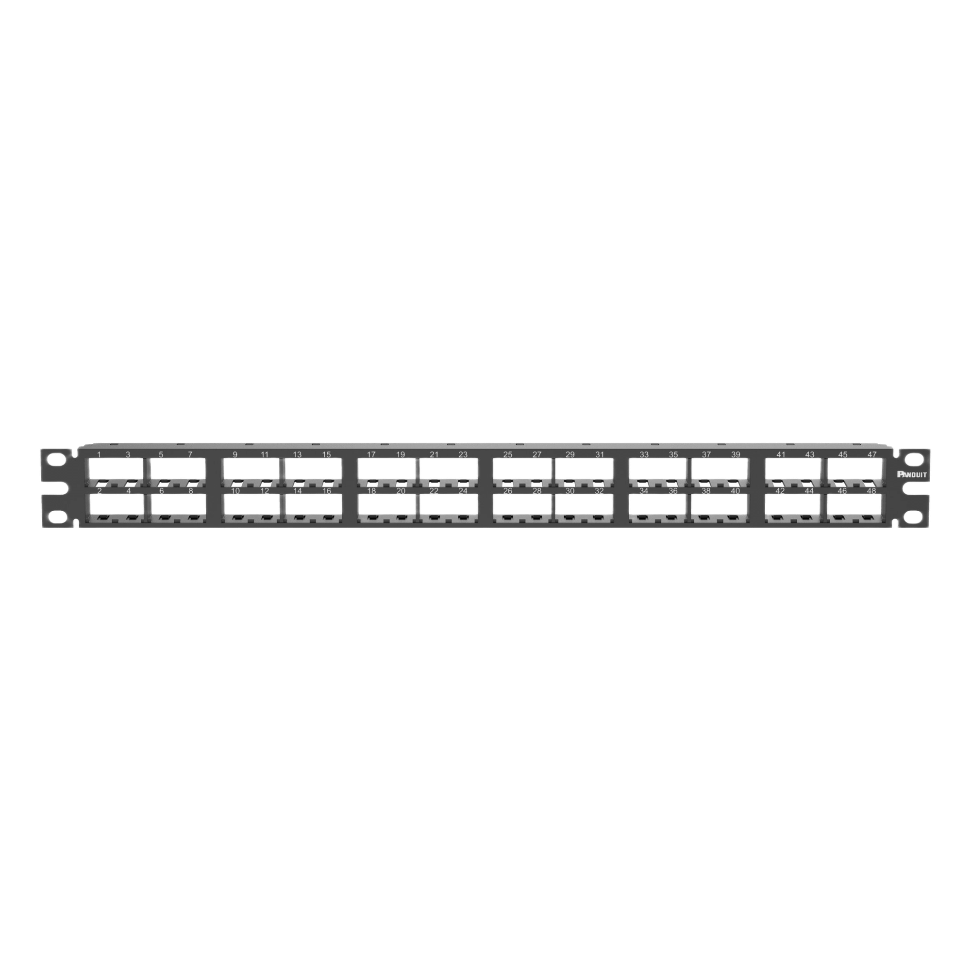 Panel de Parcheo Modular / 48 Puertos / 1 UR / Alta Densidad / Sin Blindaje / Rack 19 Pulgadas — PANDUIT · SKU CPP48HDVNSWBL
