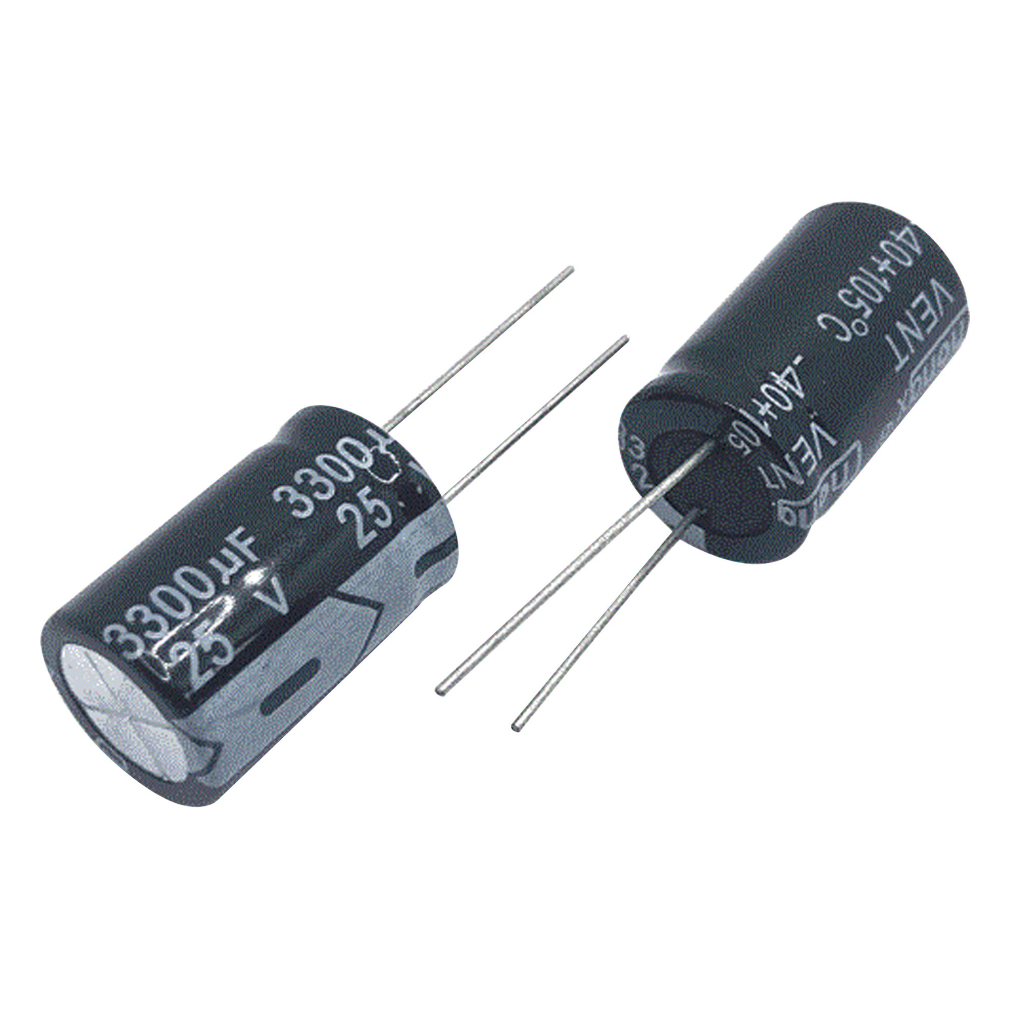 Capacitor Electrolítico Radial / 3300 µF / 25 Vcc / 105 °C / 18 x 25 mm — SYSCOM PARTS · SKU 3300MF25V