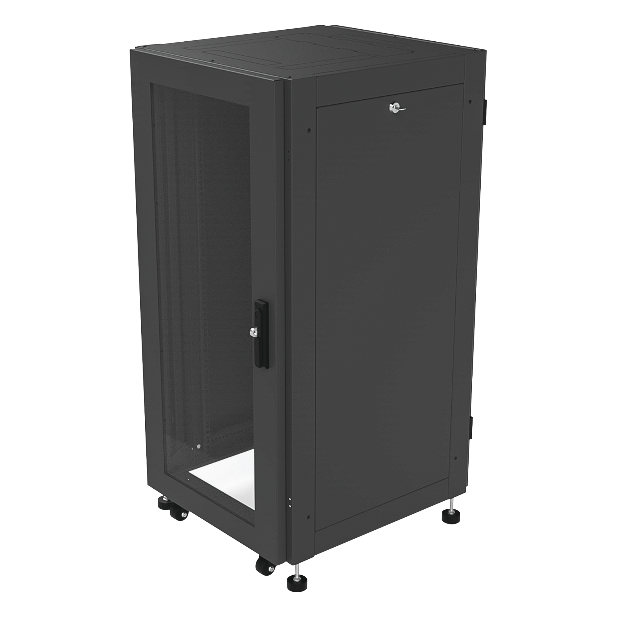 Gabinete de Piso 19in / 24UR / 600 mm Profundidad / Carga 532 kg / Puerta con Cristal Templado / Cierre 3 Puntos — LINKEDPRO BY EPCOM · SKU LP-6060-24U-R2