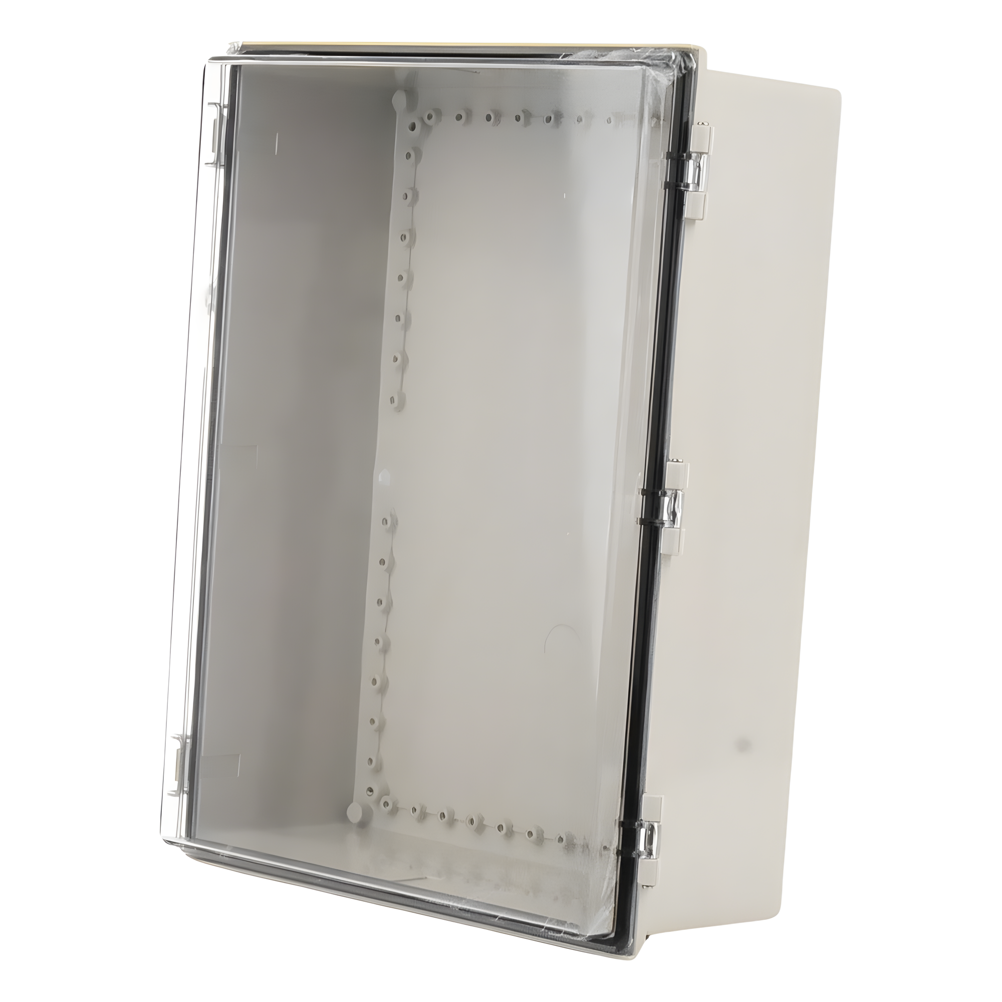 Gabinete Plástico ABS / Uso en Intemperie / 350 x 460 x 160 mm / Puerta Transparente de Policarbonato / Cierre con Broches Inoxidables / Compatible con Placa PST-3546-16EPL