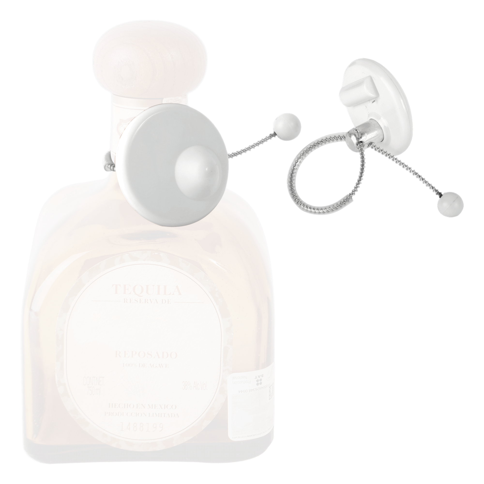 Tags RF para Botellas / 8.2 MHz / 50x33 mm / Alcance 140-160 cm / Gris Claro — Century · SKU B004