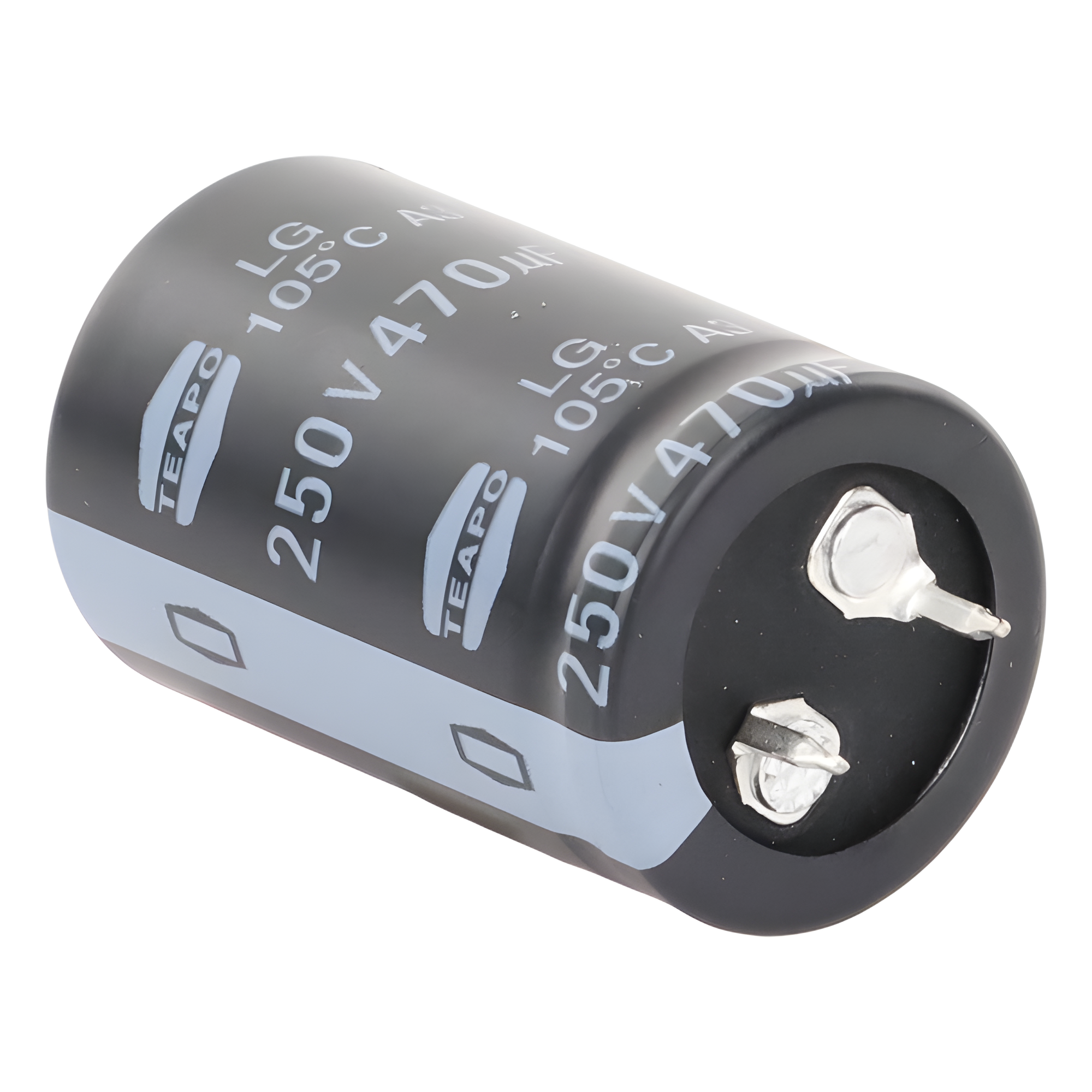 Capacitor Electrolítico de Aluminio / 470 µF / 250 VDC / 105 °C / 25 x 40 mm / Radial
