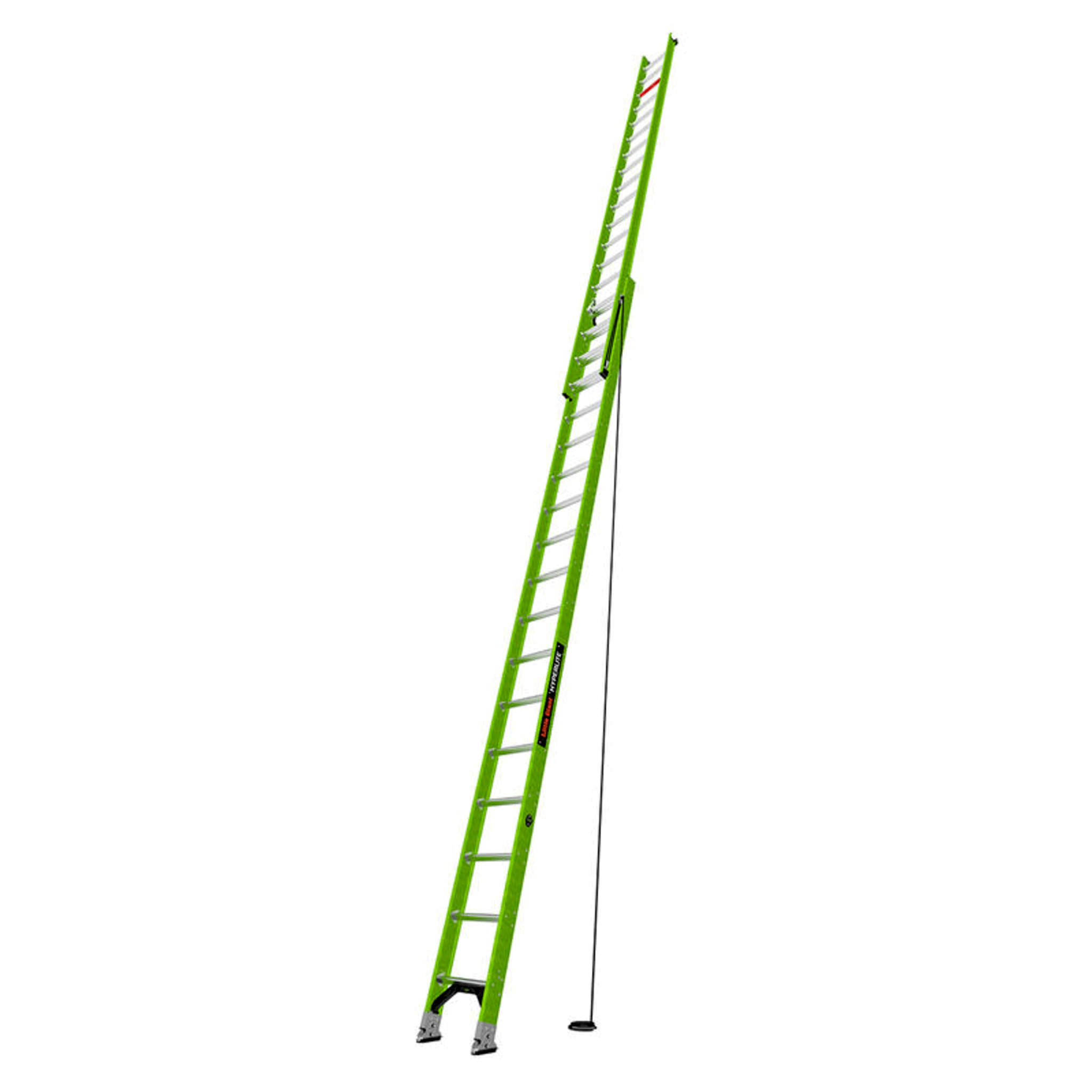 Escalera de Extensión / Fibra de Vidrio y Aluminio / 10.9 m (35.8 ft) / Capacidad 375 lb (170 kg) / Estabilizadores Niveladores Integrados / Certificación ANSI-OSHA