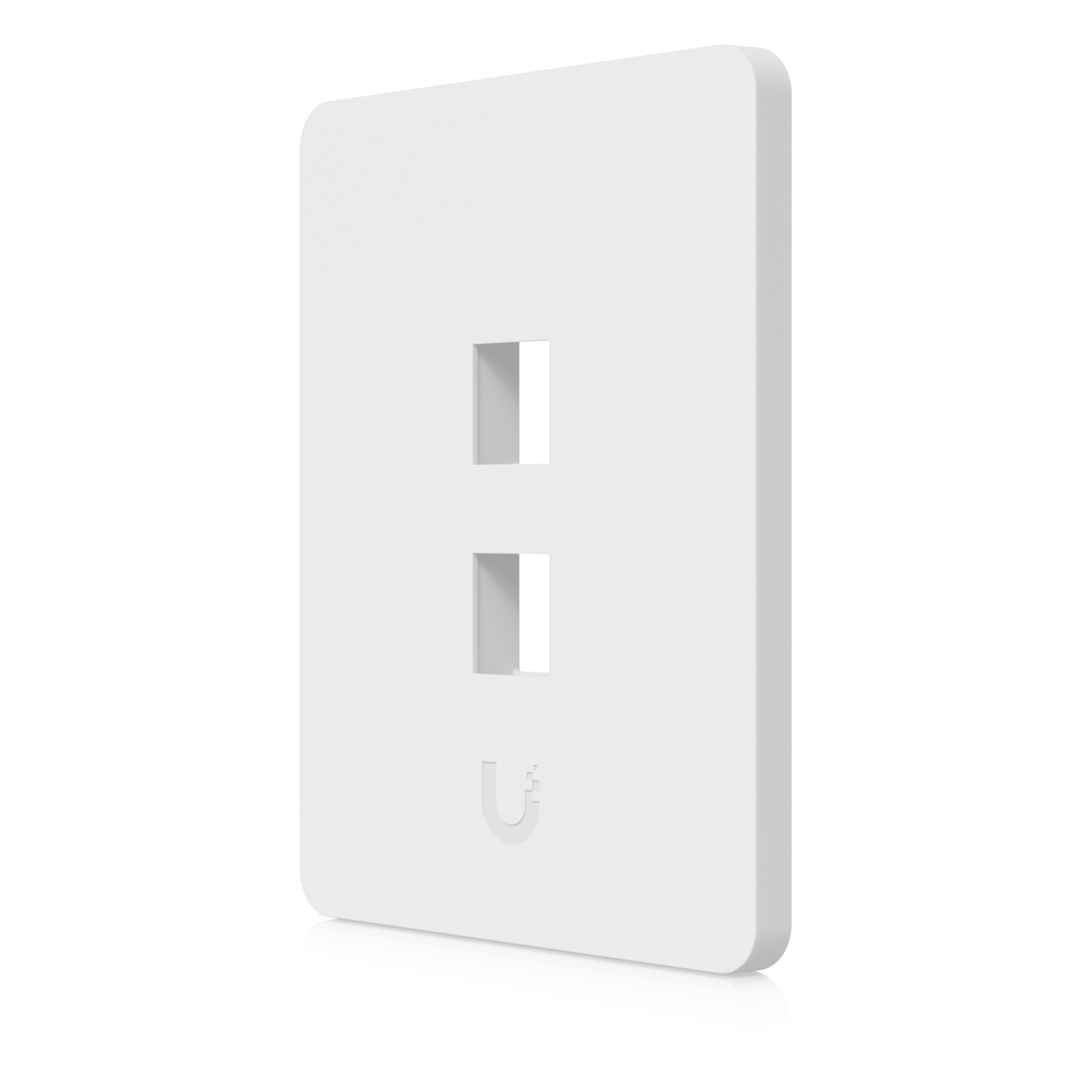 Placa Keystone Universal / 2 Puertos / Superficie Pintable / Montaje Vertical / 4 Piezas