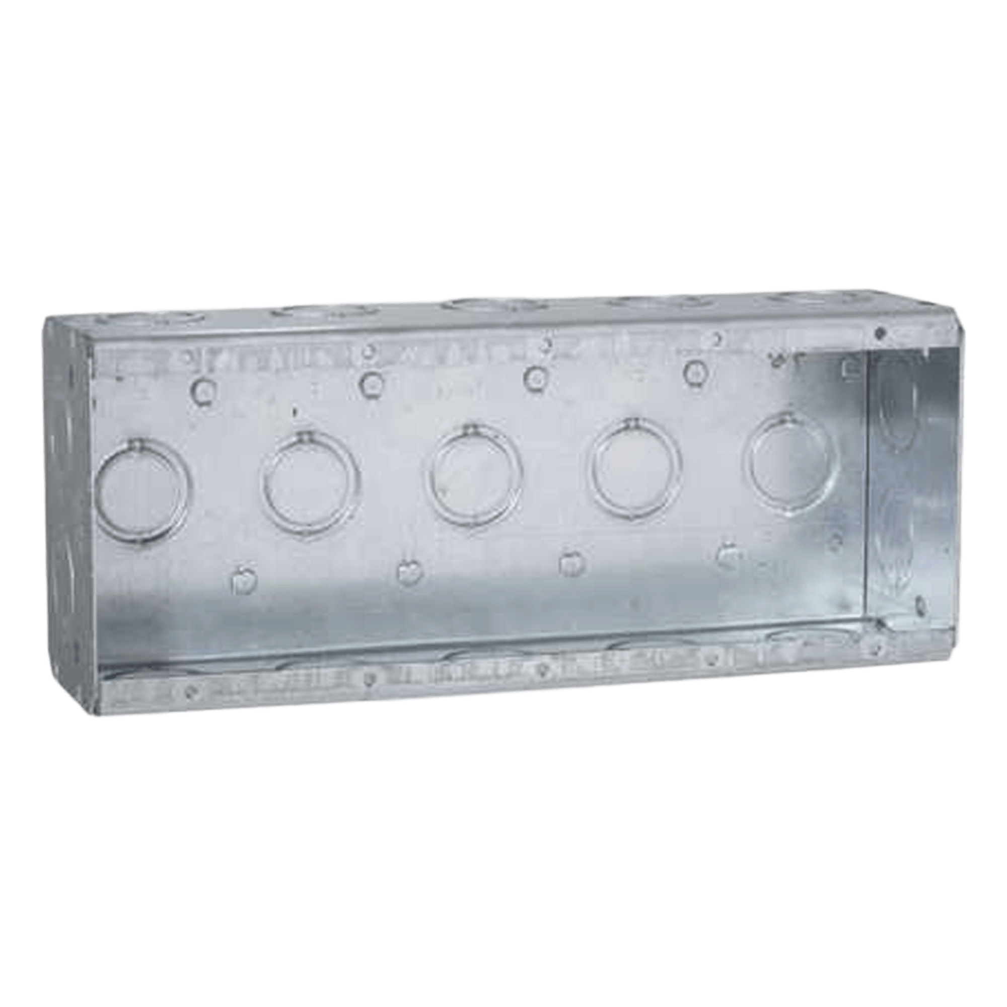 Caja Multigang / 5 Gang / Profundidad 2.5 in / 19 Entradas 1/2"-3/4" / Capacidad 79.5 cu. in / Acero Galvanizado — RACO · SKU HUB-694