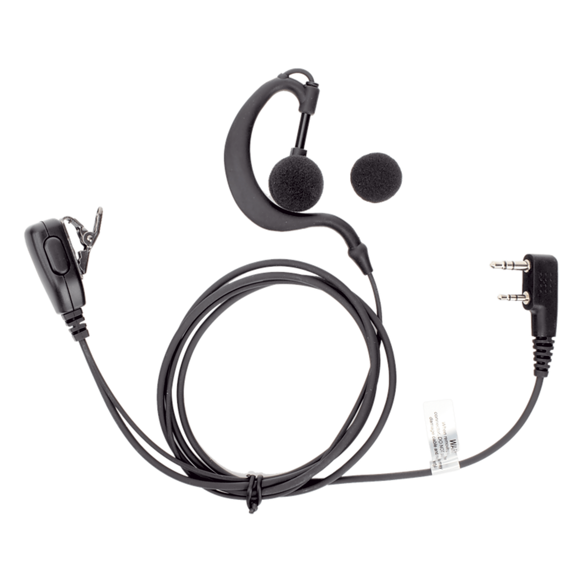 Micrófono-Audífono Profesional / Gancho Ajustable Tipo G / PTT de Solapa / Compatible Kenwood y TXPRO / Cable Kevlar Reforzado · SKU TXEHK