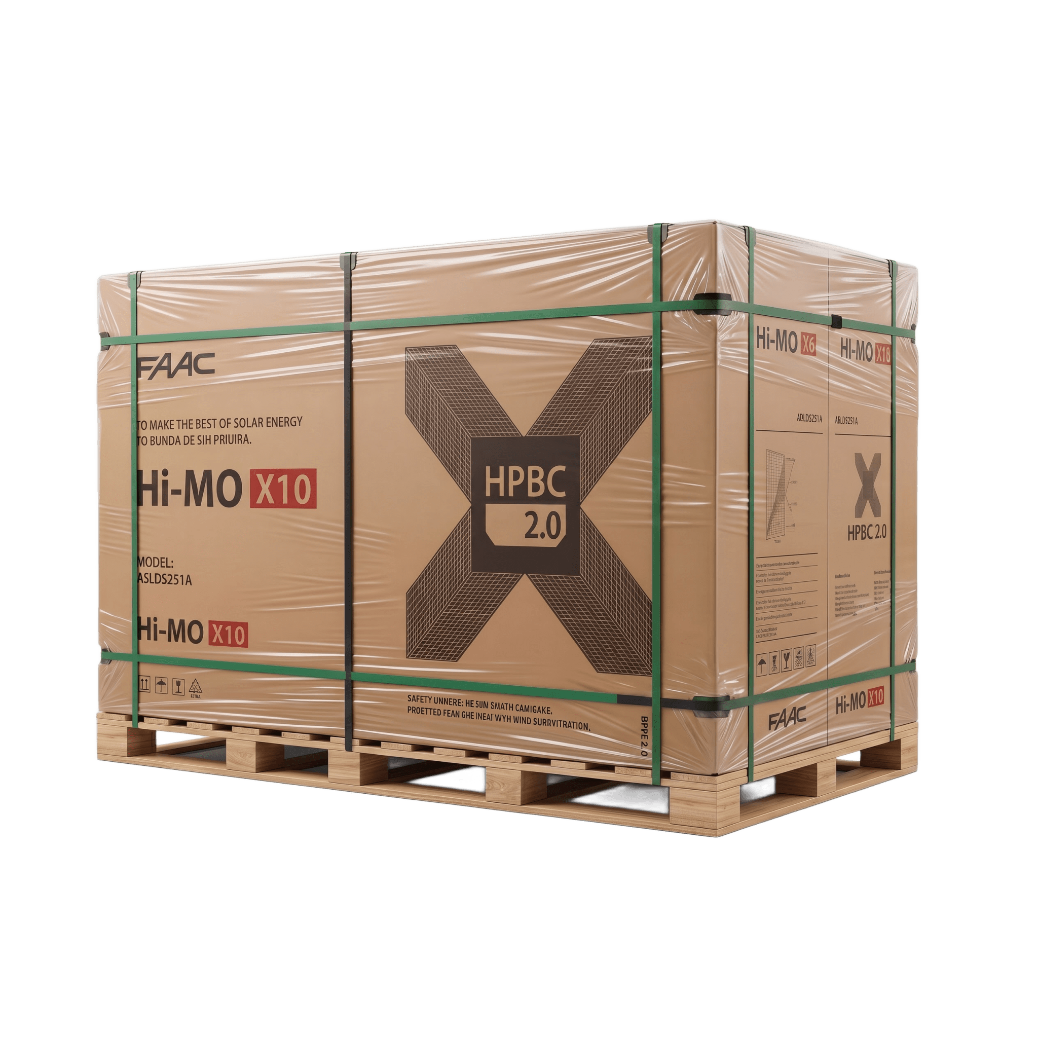 Pallet con 35 Modulo Solar LR772HVHF645M  HI-MO X10,ANDTIDUST  645 W, 53.8 Vcc, Monocristalino HPBC 