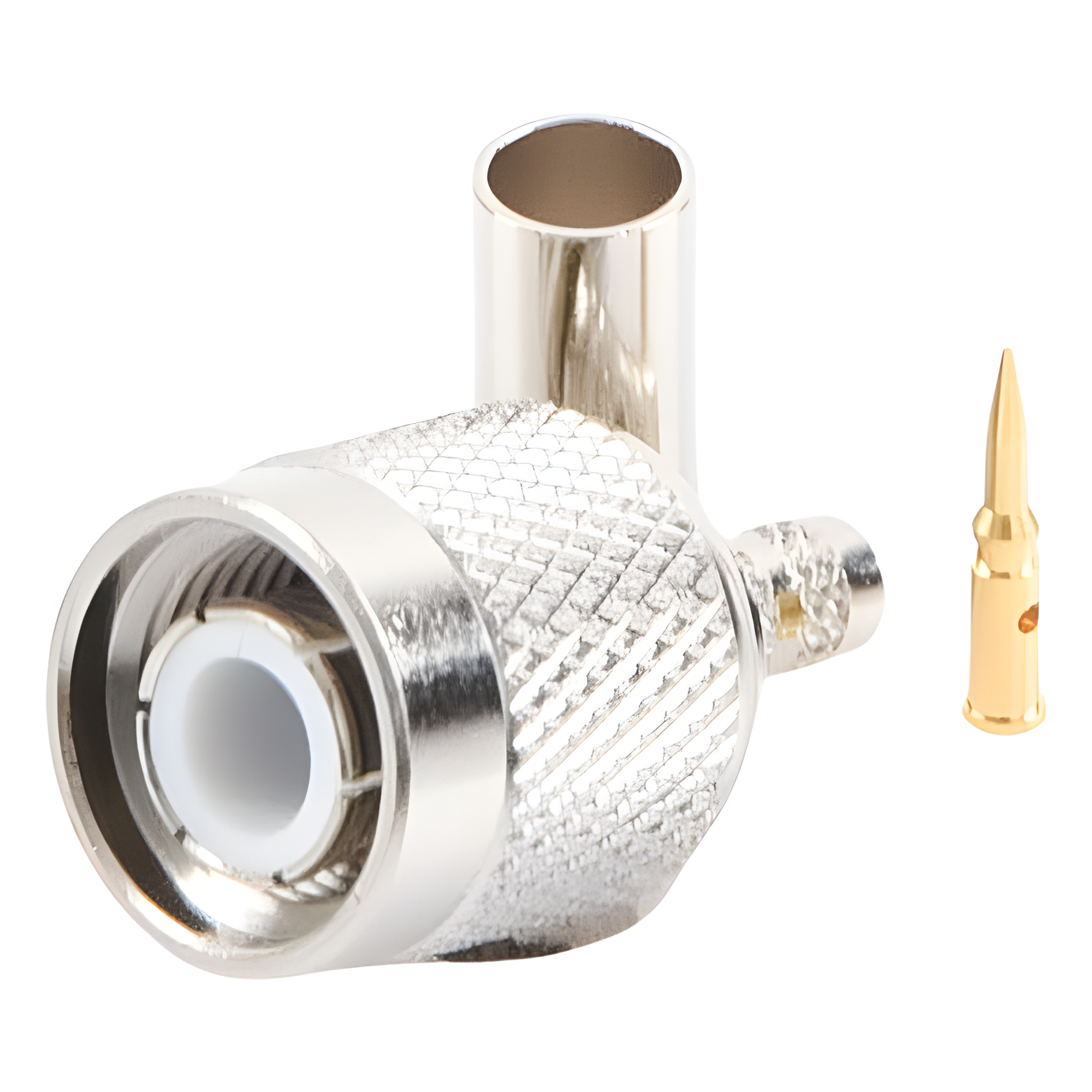 Conector Coaxial TNC Macho / Anillo Plegable / Cables RG-58/U, RG-142/U, LMR-195 / Níquel / Oro / Teflón