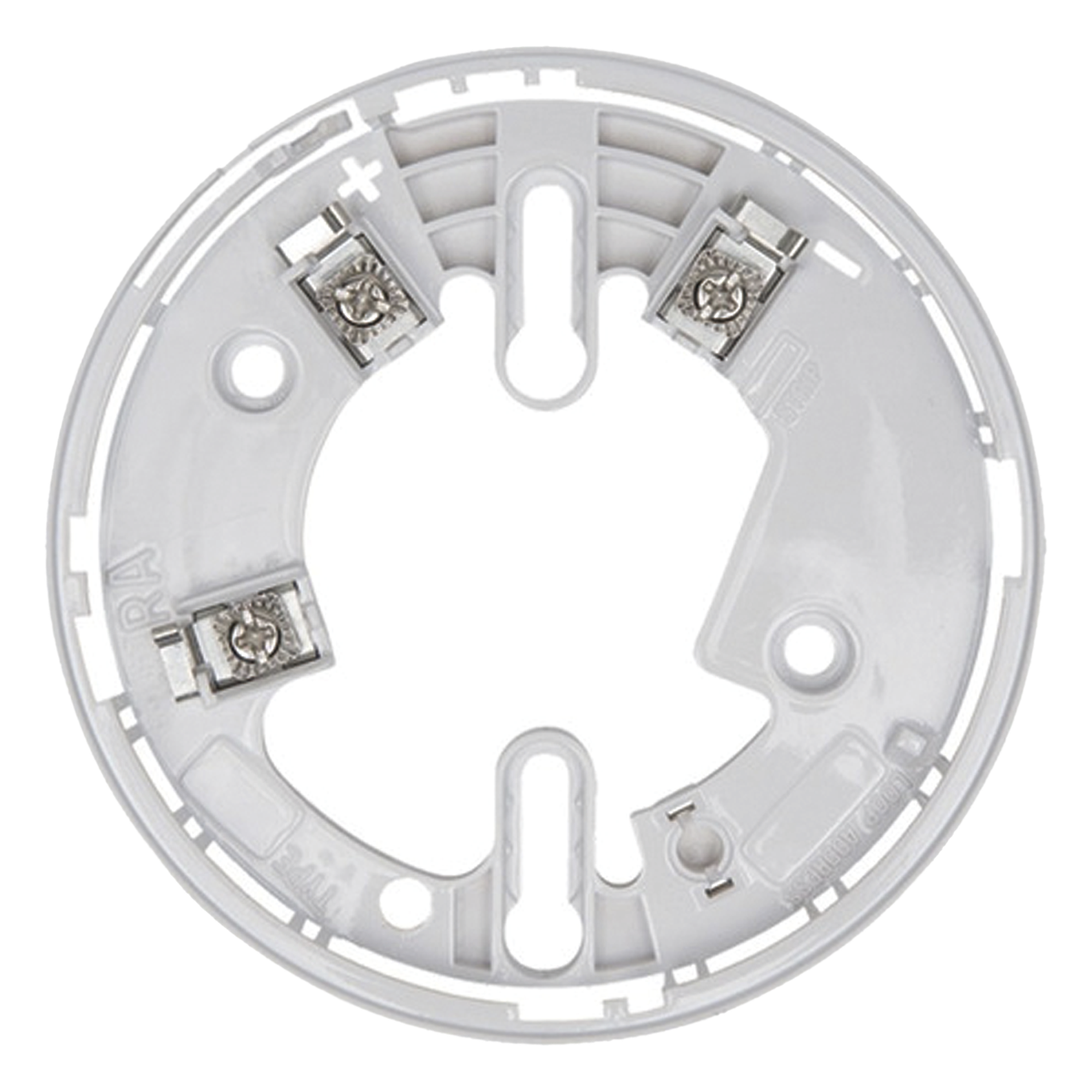Base de 4 Pulgadas / 4.0' (10.2 cm) diámetro / 0.74' (18.8 mm) altura / 15-32 VDC / Color Blanco / Compatible Notifier, Farenhyt, Silent Knight, Fire-Lite — SYSTEM SENSOR · SKU B501-WHITE