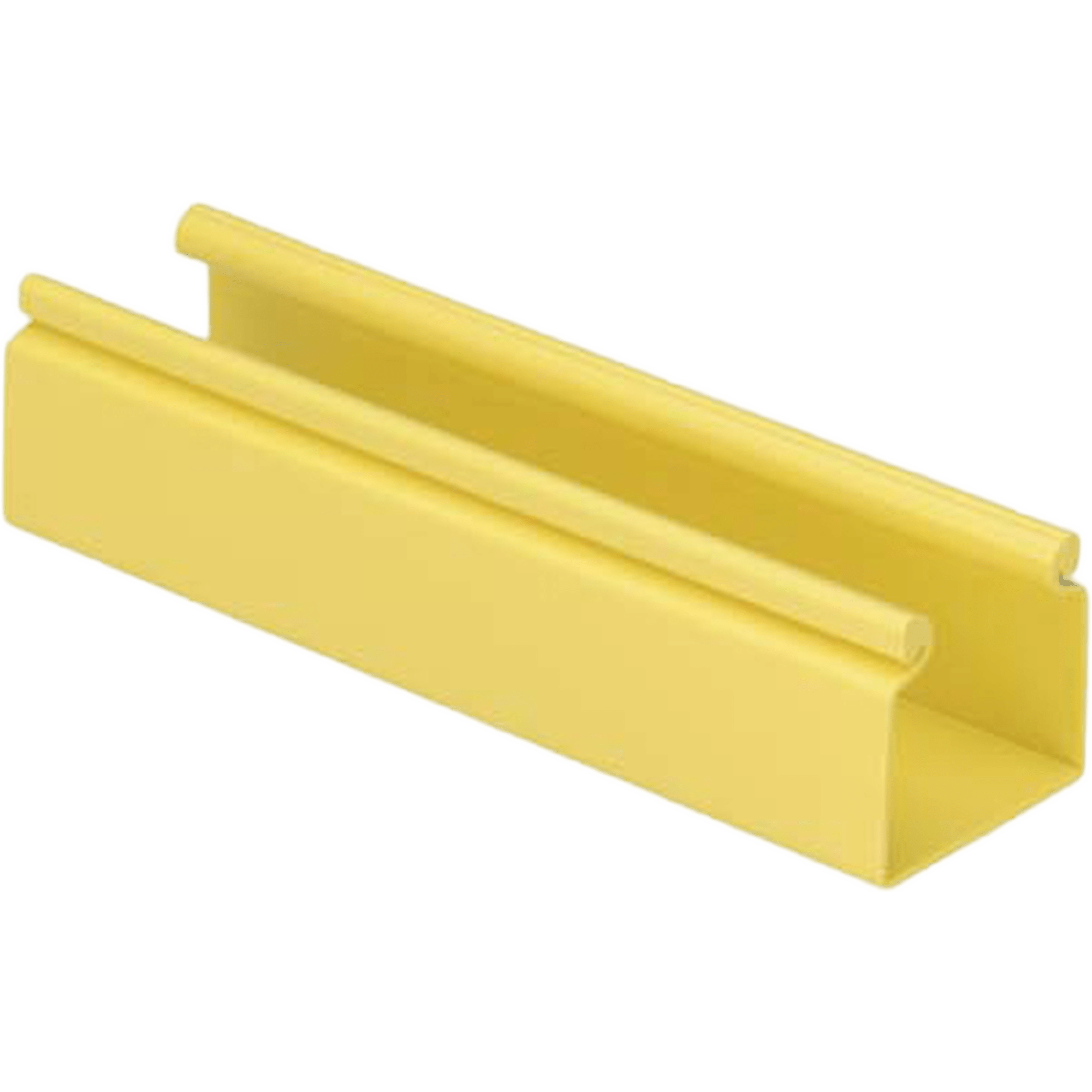 Canaleta FiberRunner™ 2X2 sin Tapa, de PVC Rígido, Con Orificios de Montaje, Color Amarillo, 1.8 m de Largo