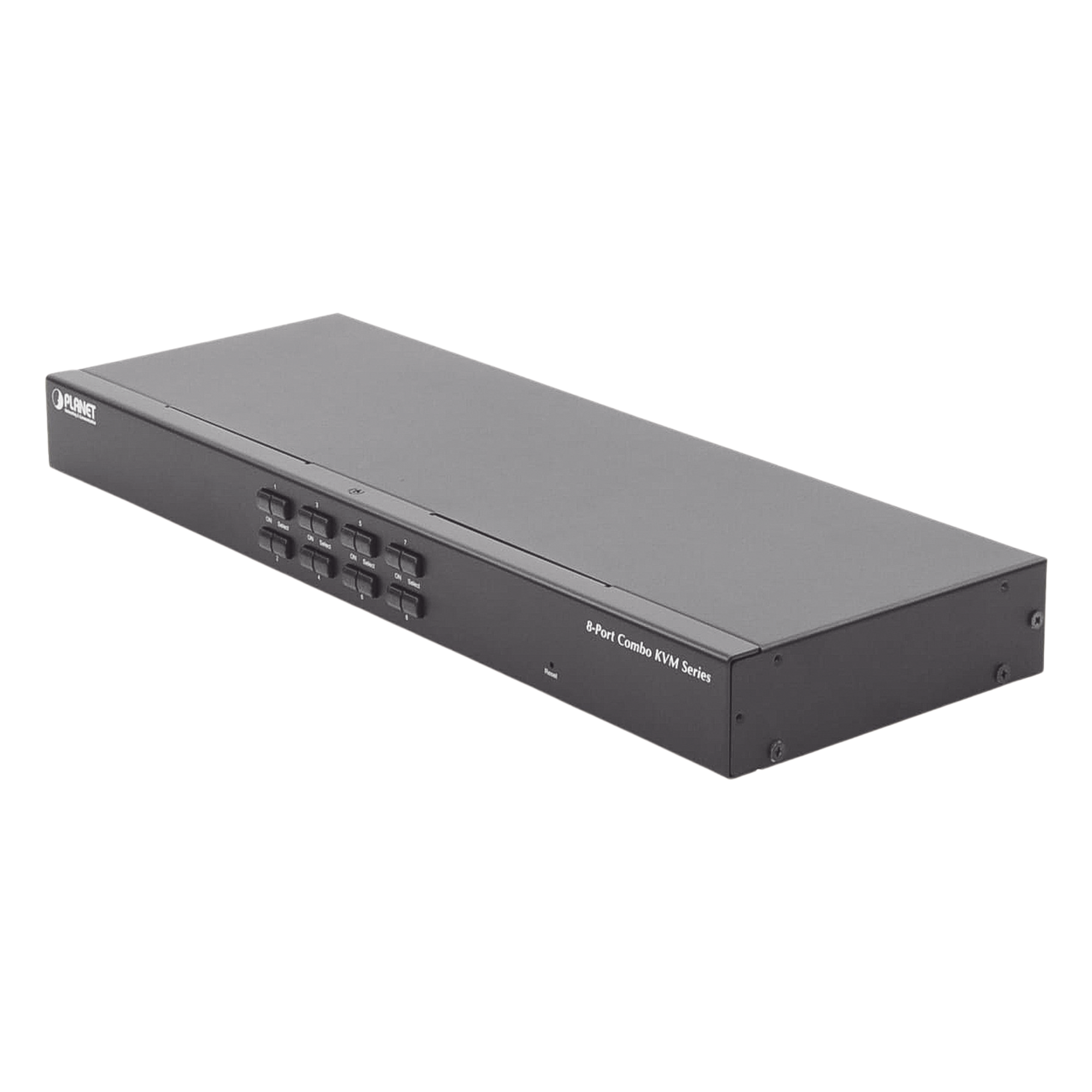 Switch KVM / 8 Puertos VGA / Control 64 Servidores en Cascada / PS/2 y USB / Cable 1.8 m (5.9 ft) Incluido — PLANET · SKU KVM-210-08