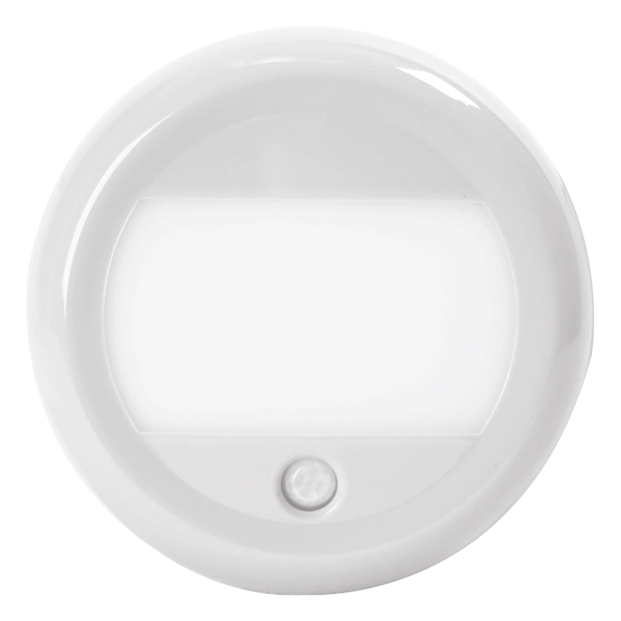 Luz LED de Cortesía Circular / 750 Lúmenes / Sensor PIR / 12-24 V / IP67 / 5.1' Ancho — ECCO · SKU EW0204