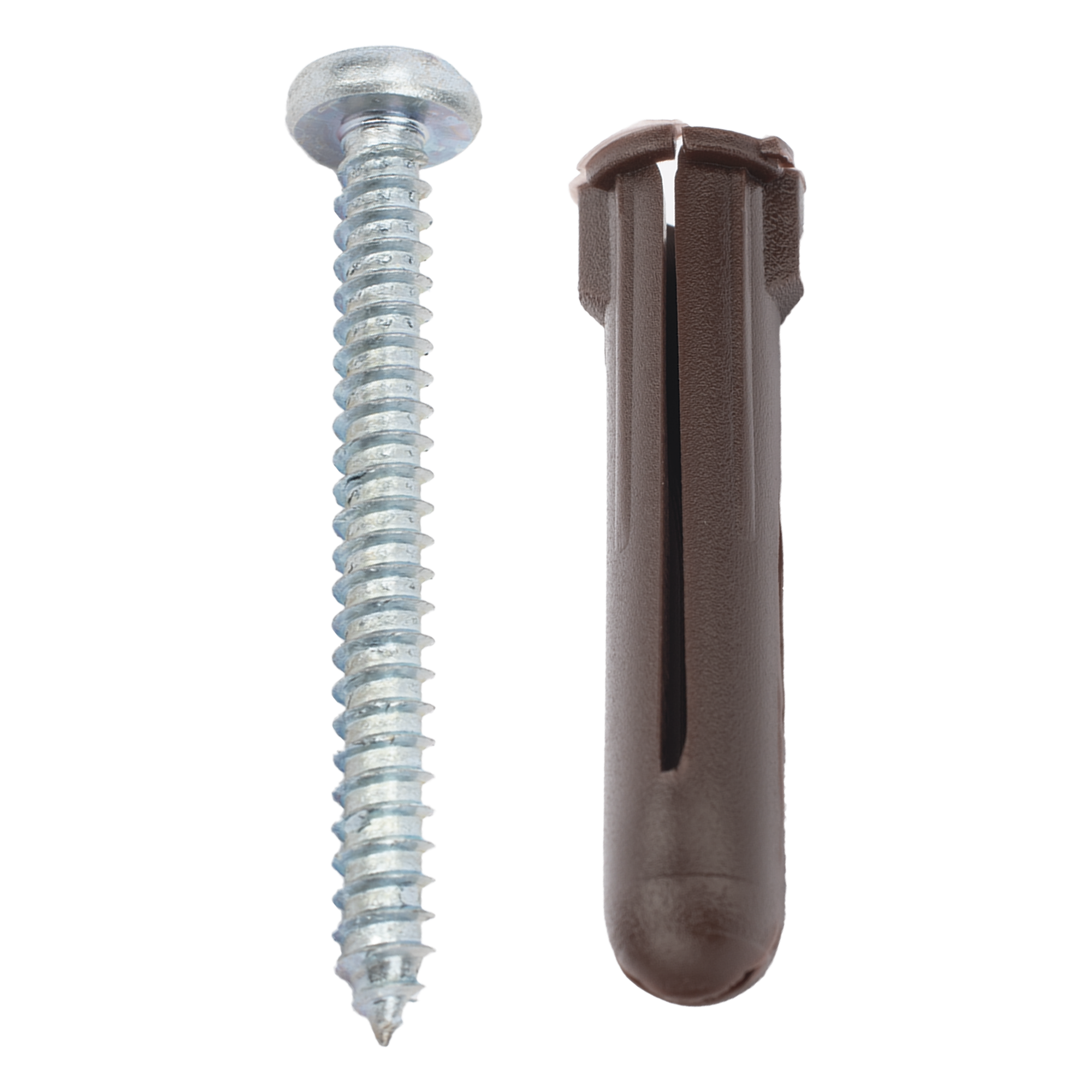Paquete de 10 taquetes café 1 3/4" y 10 tornillos 10mm x 1 3/4" (1104-05002)