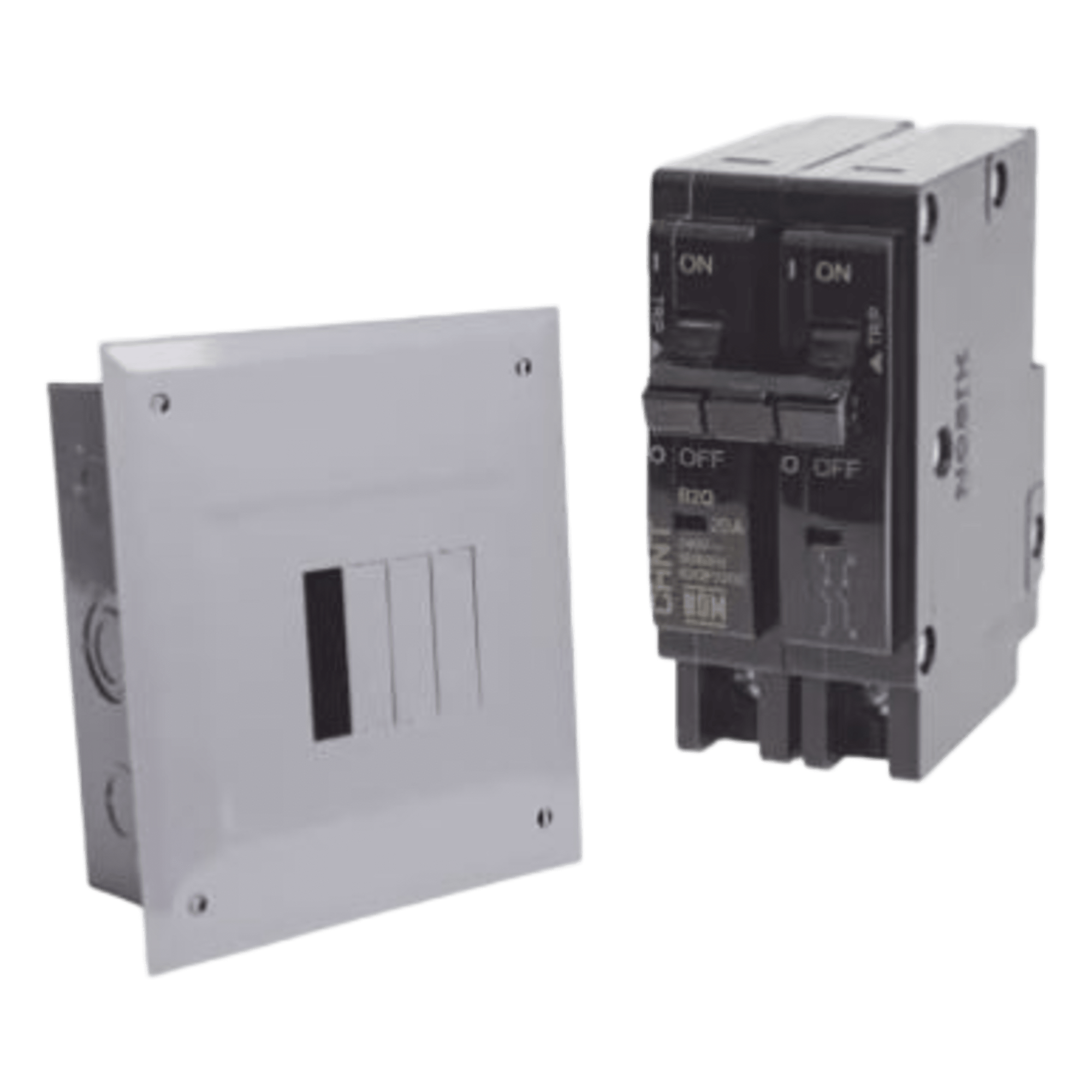 Kit Centro de Carga / 4 Espacios / 100 A / 120/240 Vca / 2 Interruptores 2 Polos 30 A / 10 kA / Sobreponer