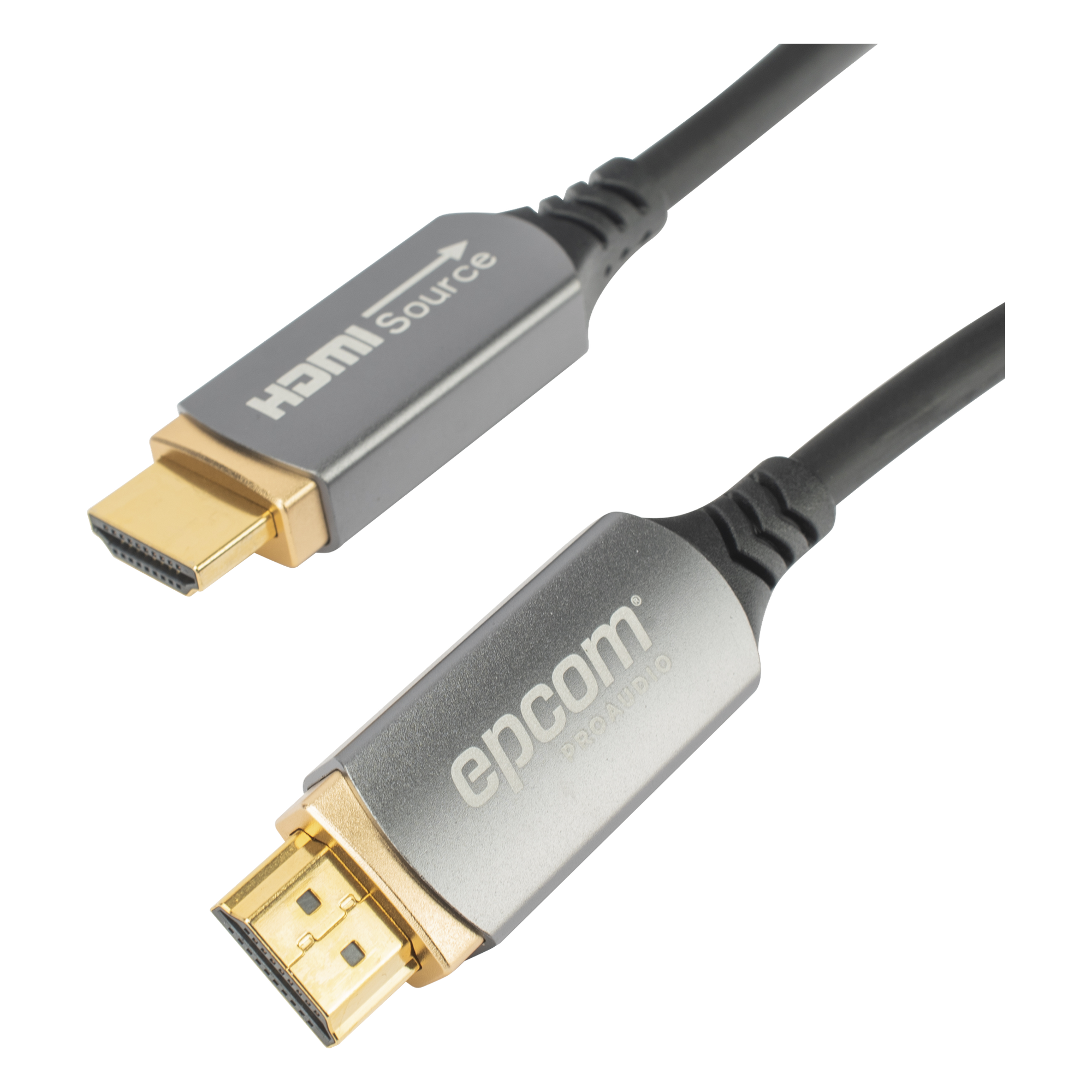Cable HDMI de Fibra Óptica / 10m (32.81 ft) / 8K@60Hz / 18Gbps / HDCP 2.2 / Versión 2.1 / 4.5mm OD — EPCOM PROAUDIO · SKU EP-FOH-8K-10M