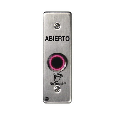 Interruptor IR NoTouch® de Acero Inoxidable, Montaje Delgado, Caja Posterior, ABIERTO   