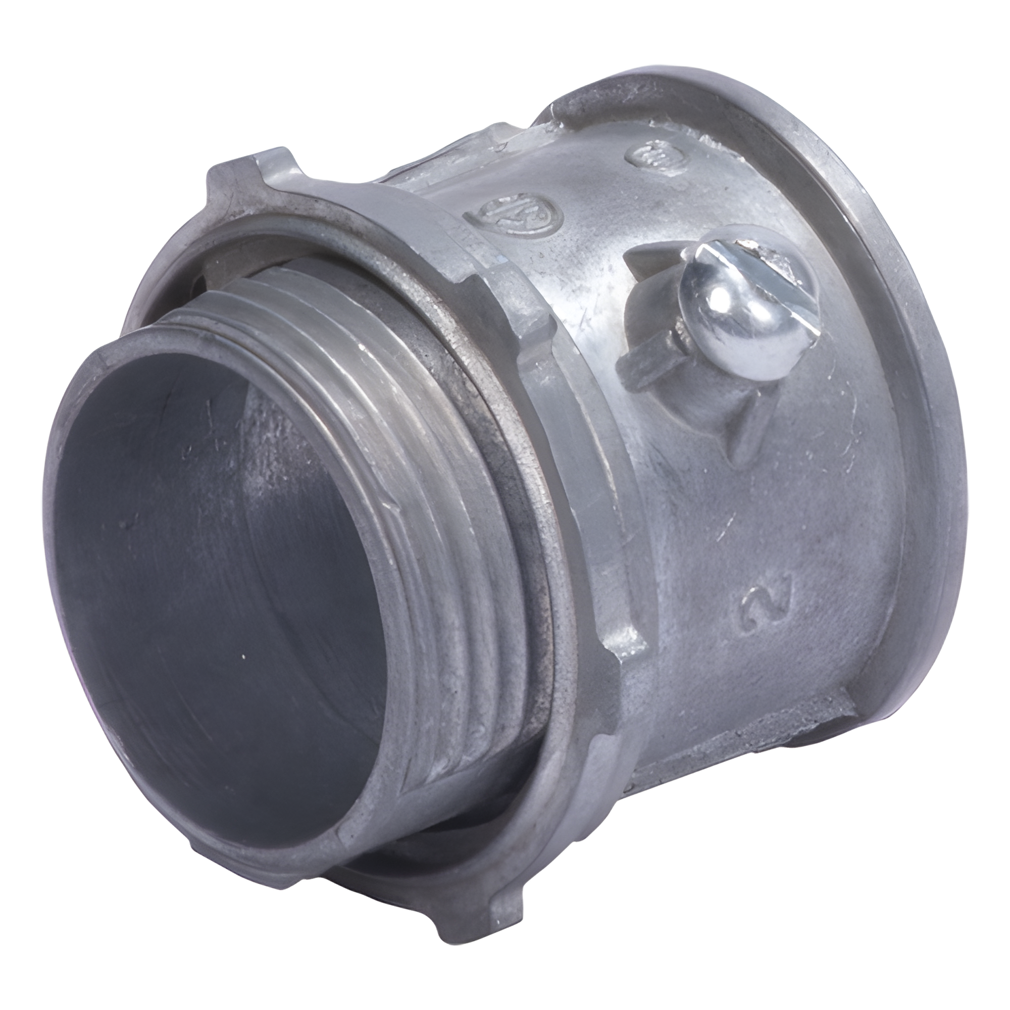 Conector para Tubo / 1" (25 mm) / Pared Delgada / Tornillo Americano / Galvanizado / Etiqueta Verde — JUPITER · SKU JU-PD-100-CON