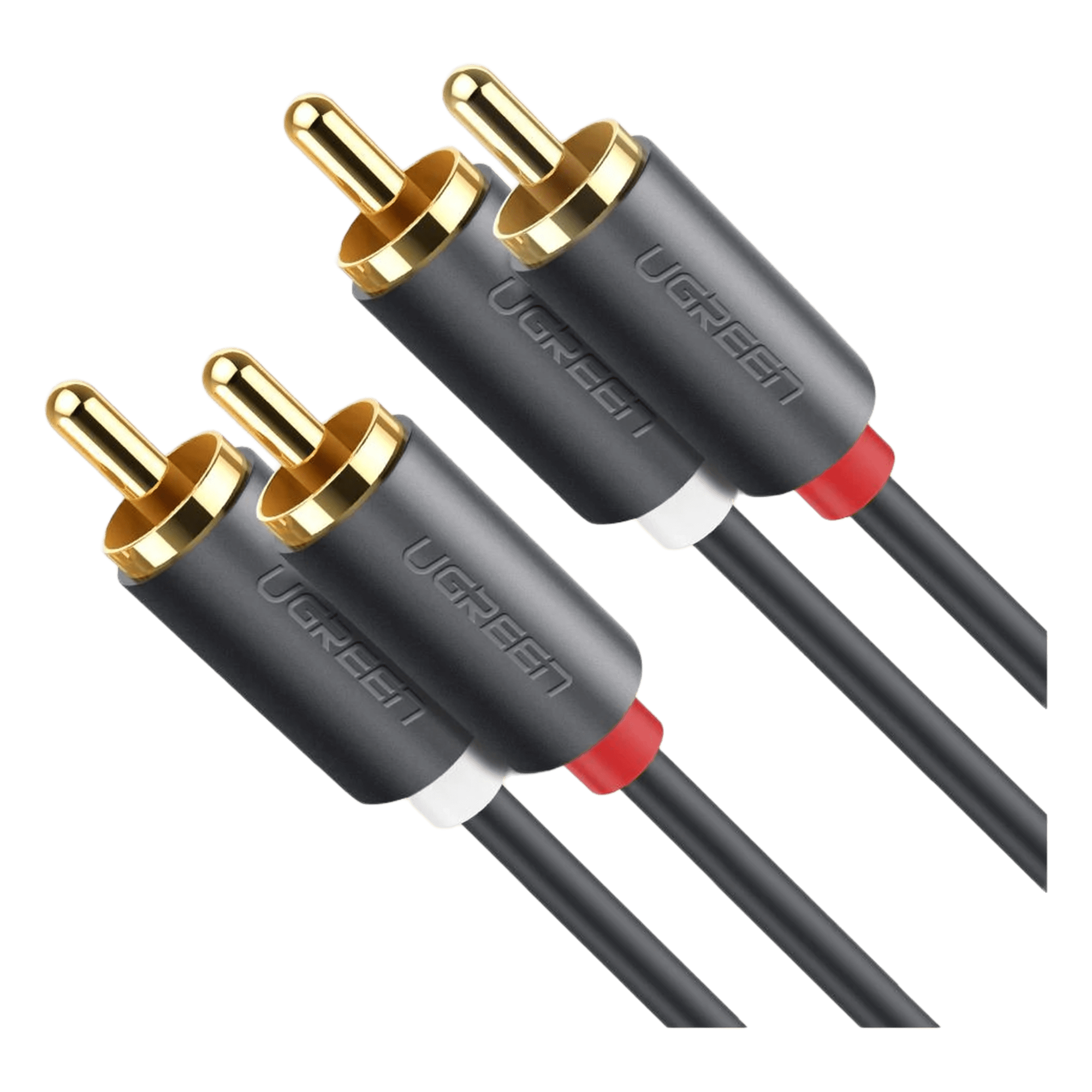 Cable de Audio 2 RCA Macho a 2 RCA Macho / 5 Metros (16.40 Pies) / Cobre Libre de Oxígeno / Conectores Chapados en Oro / Doble Blindaje EMI/RFI — UGREEN · SKU 10520