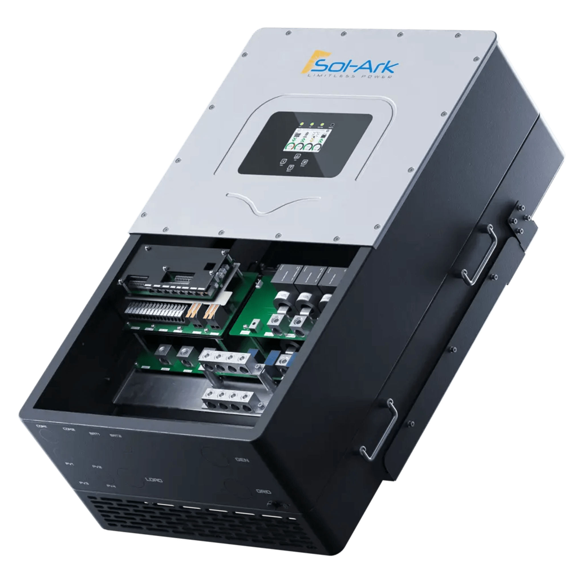 Inversor Híbrido Trifásico / 60 kW / 480 VCA / Acoplamiento CA/CC / IP65 / Baterías 160-800 VCC / Transferencia 5 ms
