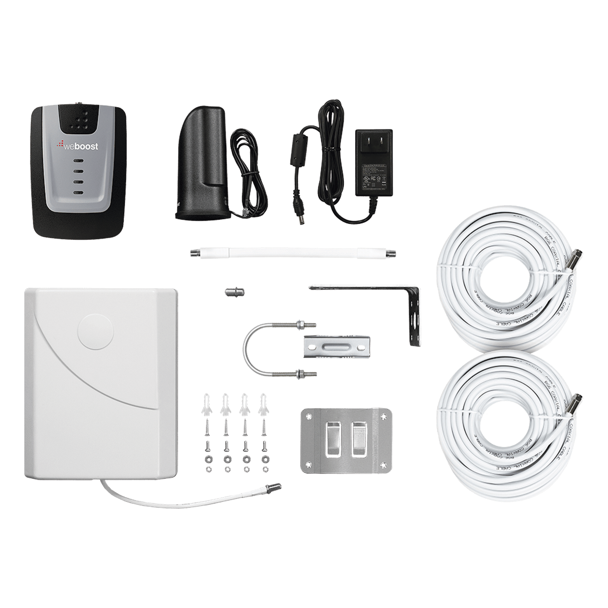 KIT de Amplificador de Señal Celular Home Room, especial para Datos 4G LTE, 3G y Voz. Mejora la señal en áreas de hasta 140 metros cuadrados.