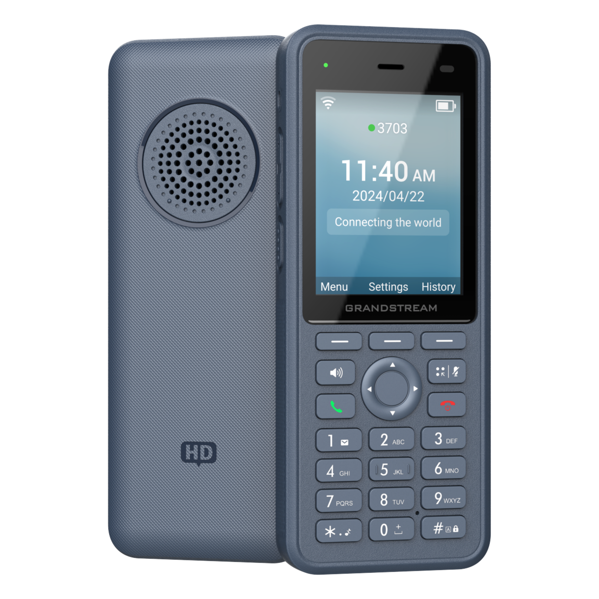 Teléfono IP Wi-Fi Inalámbrico / Wi-Fi 6 Doble Banda / IP69K / Batería 3000 mAh / 4 Vías Conferencia / Bluetooth / USB-C — GRANDSTREAM · SKU WP836