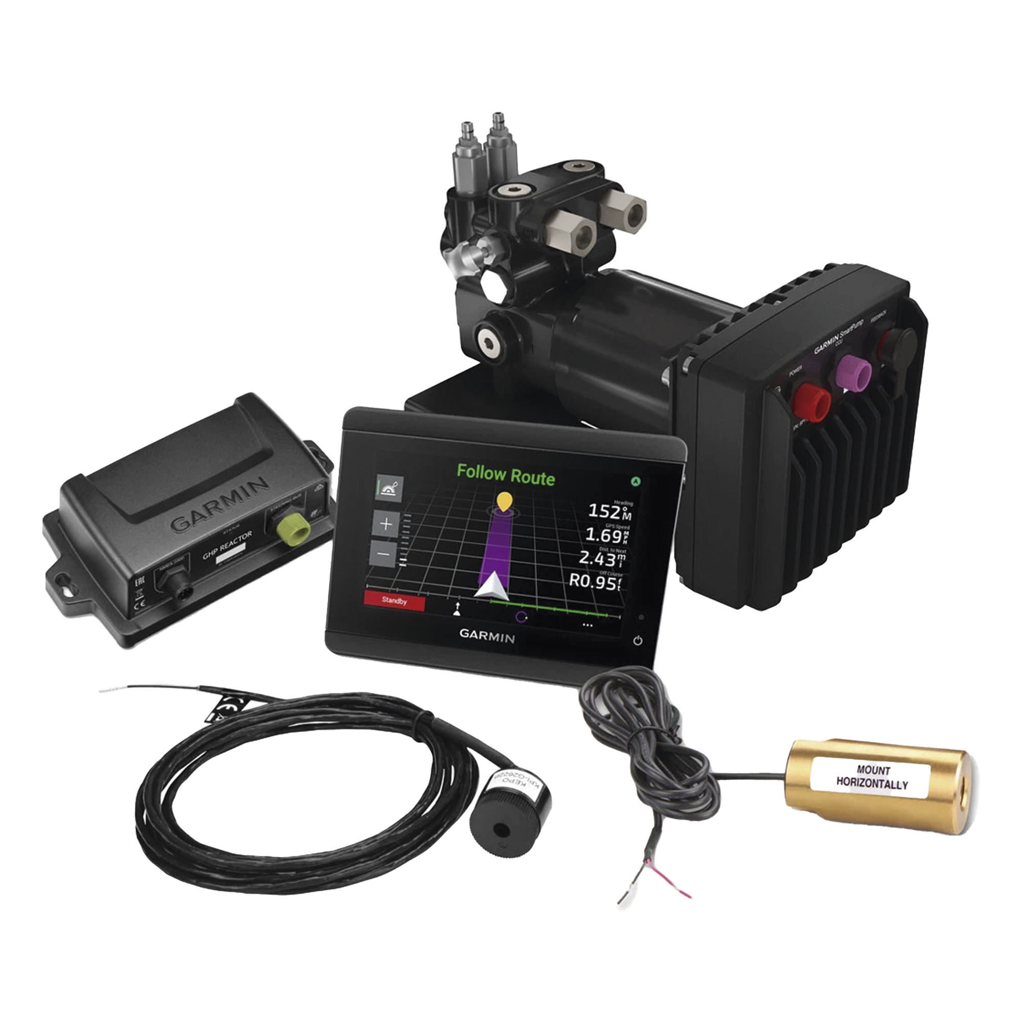 Kit Piloto Automático Hidráulico / SmartPump v2 / IPX7 / 9-16 V / Cable 3 m (9.8 ft) / Cilindros 65.5-393.3 cc — GARMIN · SKU 10-02794-01