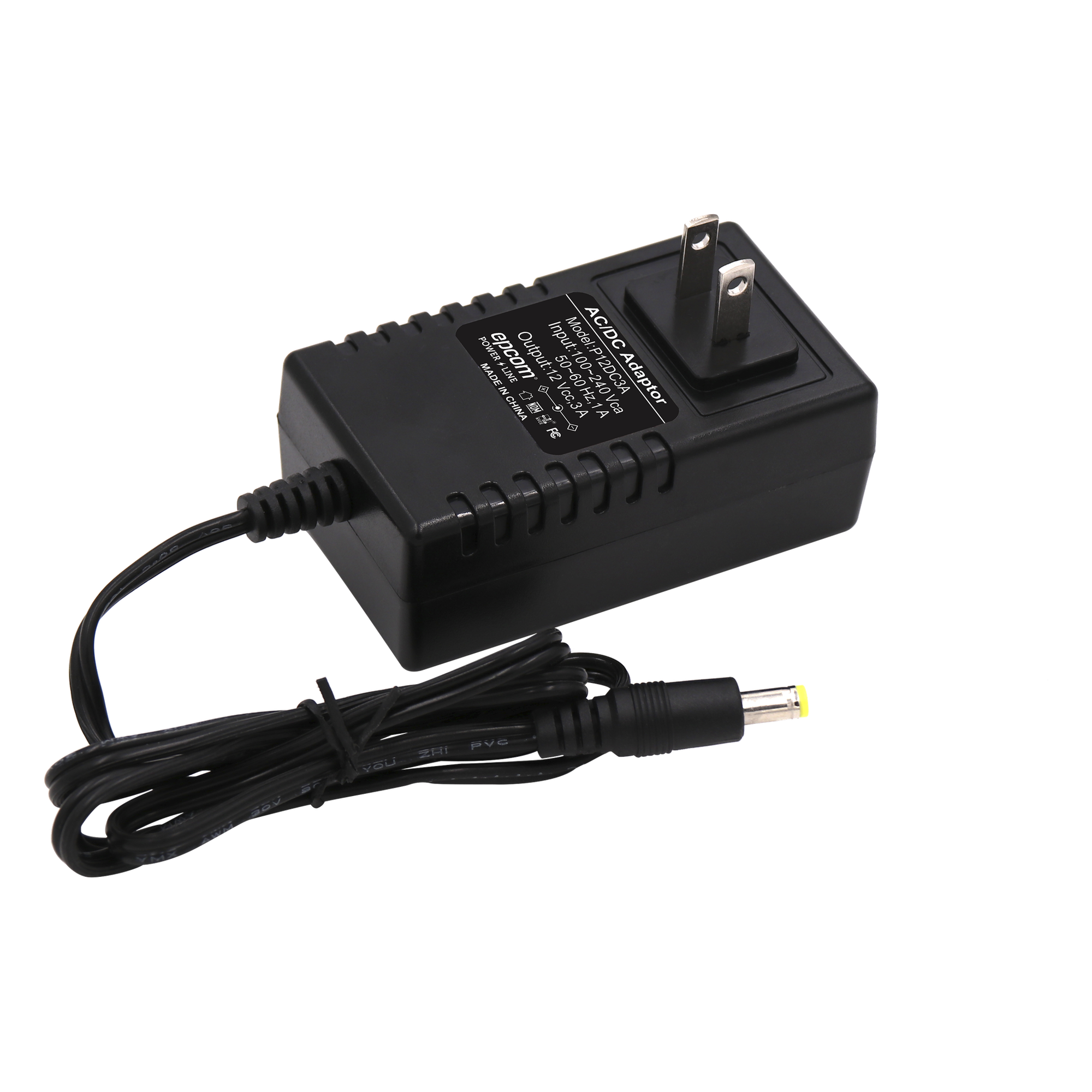Fuente de Poder / 12 VCC / 3 A / Entrada 100-240 VCA / -20°C a 45°C / 88 x 50 x 35 mm — EPCOM POWERLINE · SKU P12DC3A