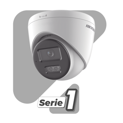 [Dual Light] Turret IP 8 Megapixel (4K) / Lente 2.8 mm / 30 mts IR + 30 mts Luz Blanca / Micrófono Integrado / ACUSENSE Lite / Exterior IP67 / H.265 / PoE / ONVIF / Micro SD