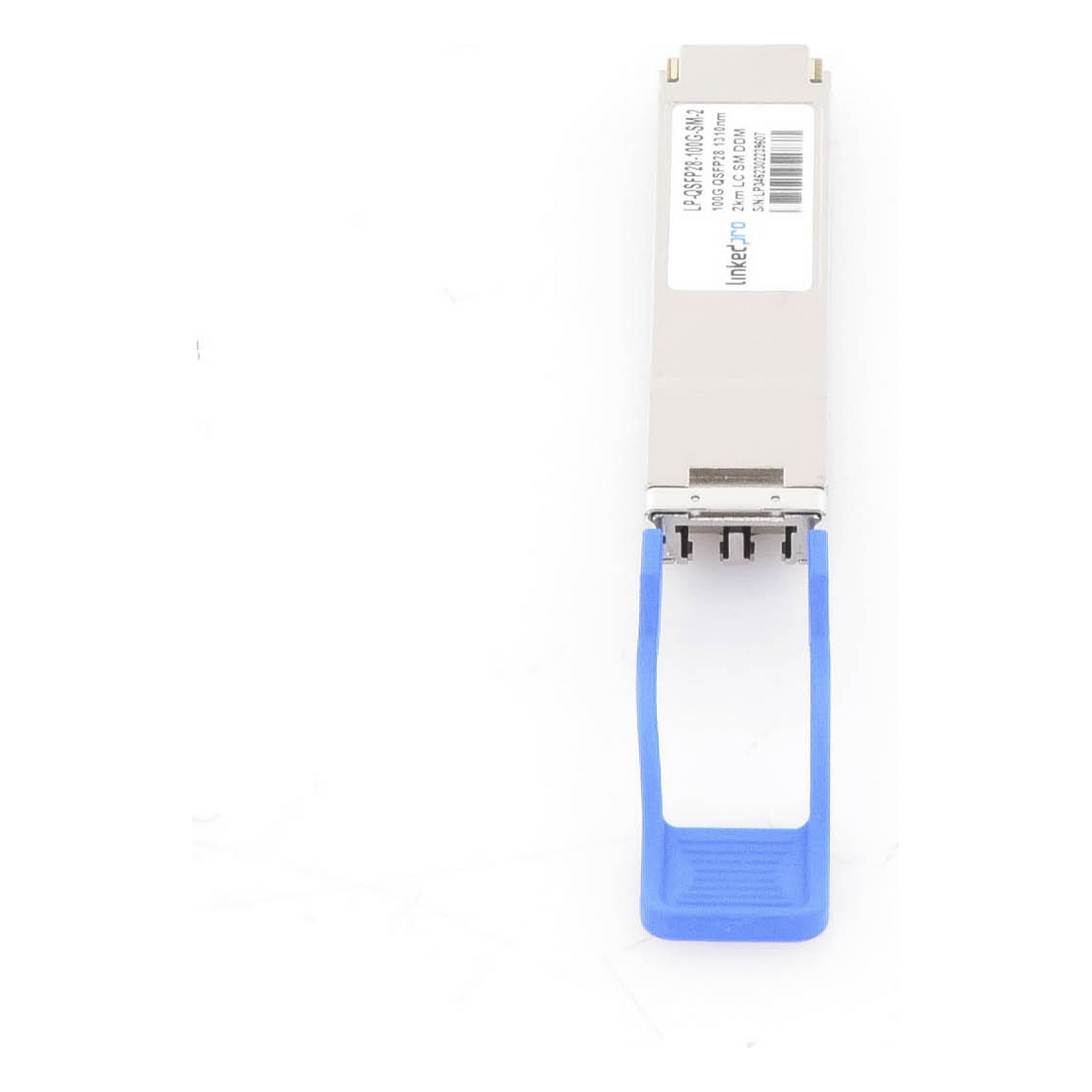 Transceptor Óptico QSFP28 / 100 Gbps / Monomodo 1310 nm / Alcance 2 km (1.24 mi) / LC/UPC Dúplex / DDM / Hot-Pluggable