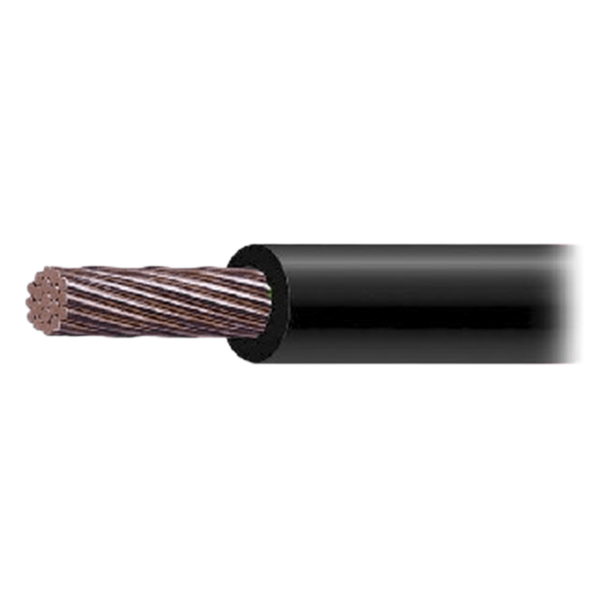 Cable THW-LS / Calibre 2/0 AWG / 19 Hilos / Bobina 100 m (328 ft) / PVC Autoextinguible / 90°C Seco / 75°C Mojado — INDIANA · SKU SLY-346-BLK/100