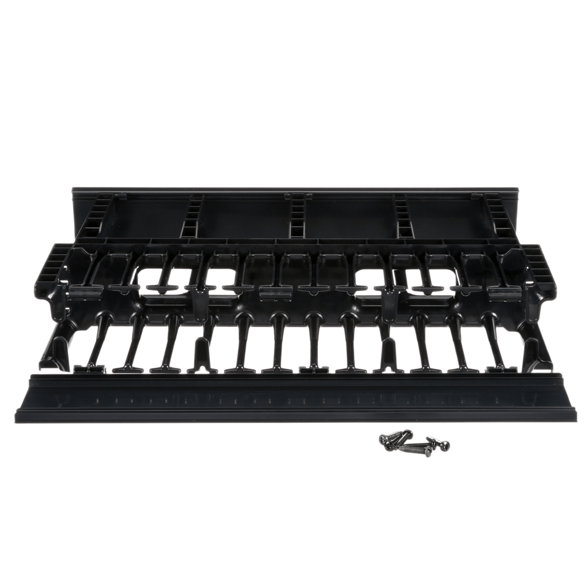 Organizador de Cables Horizontal / Alta Densidad / Doble Frontal y Posterior / Rack 19in / 2UR / 48.3 cm (19in)