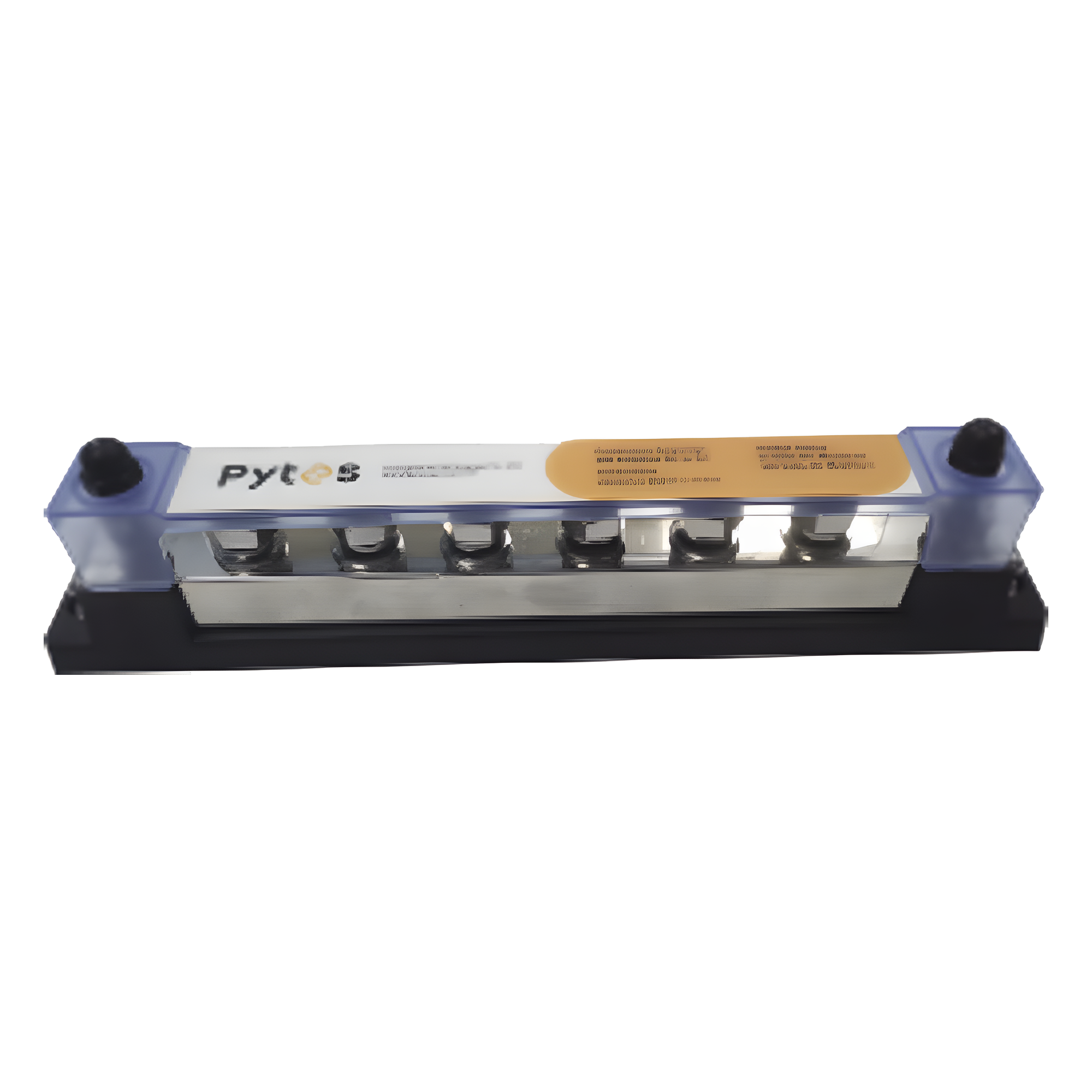 Bloque de Terminales / 6 Líneas / 600 A / 52 VDC o 300 VAC / Cobre Estañado 8x25 mm / IP con Cubierta — PYTES · SKU BUSBAR600A